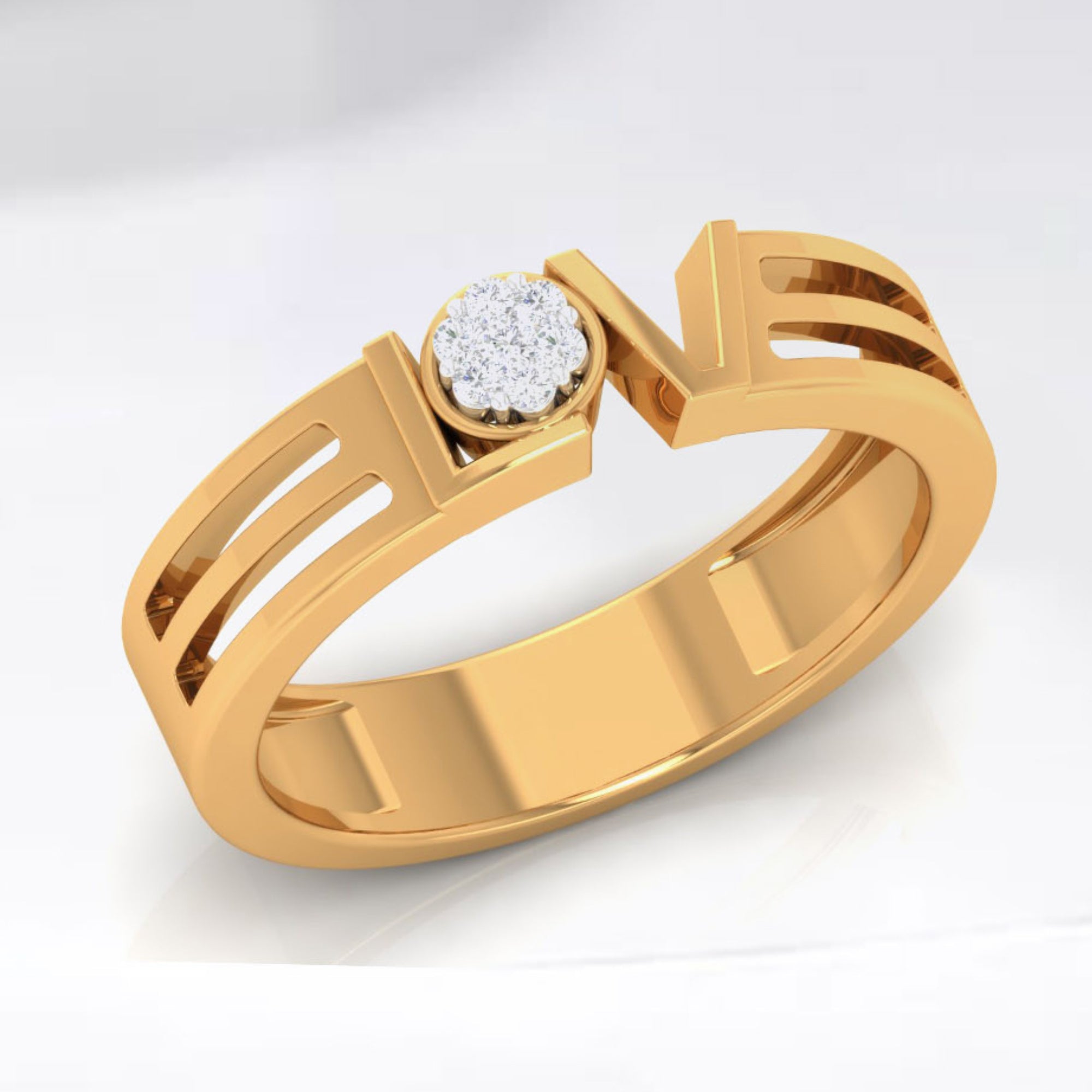 Gold Plated Love Script Band