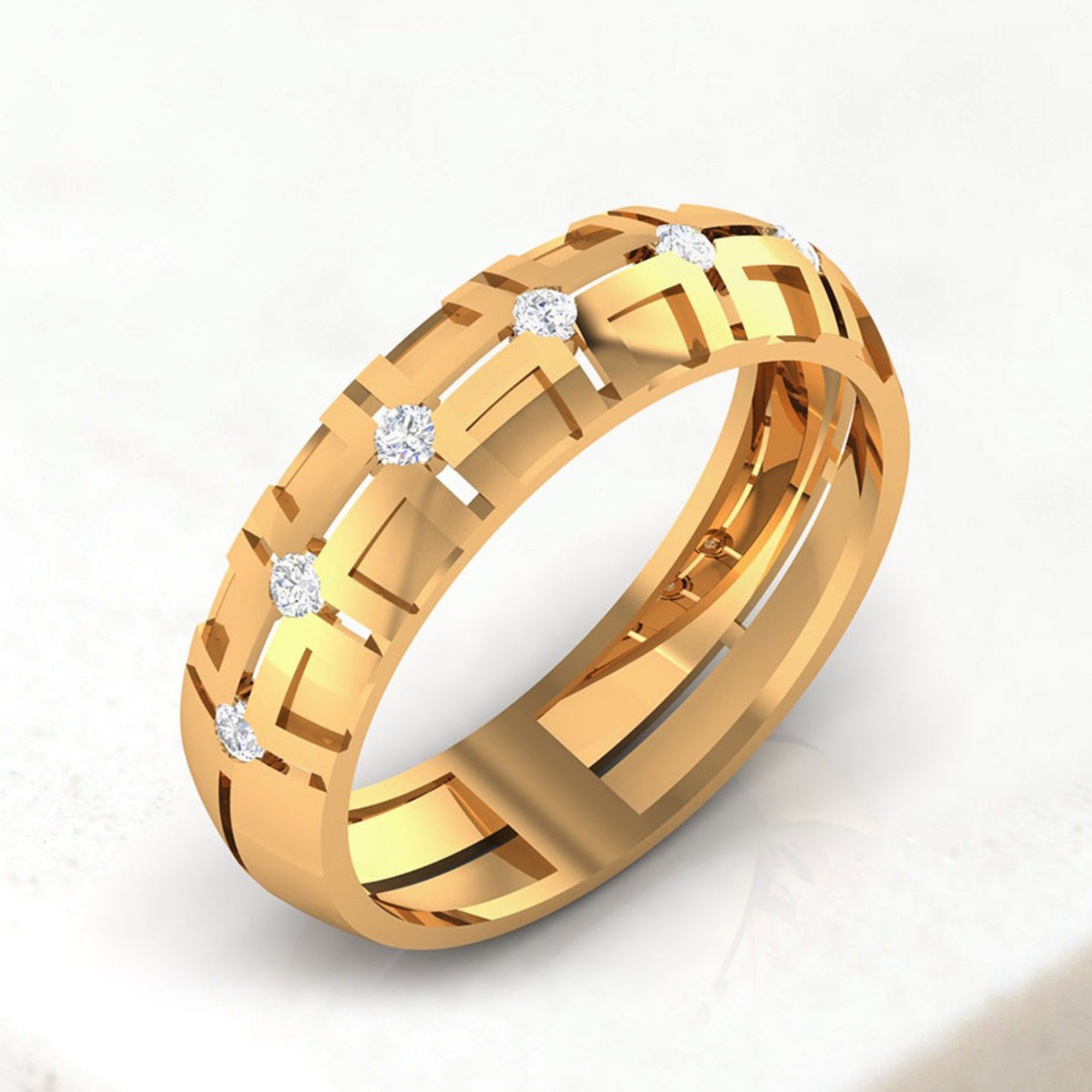 Gold Plated Geometric Couple Band