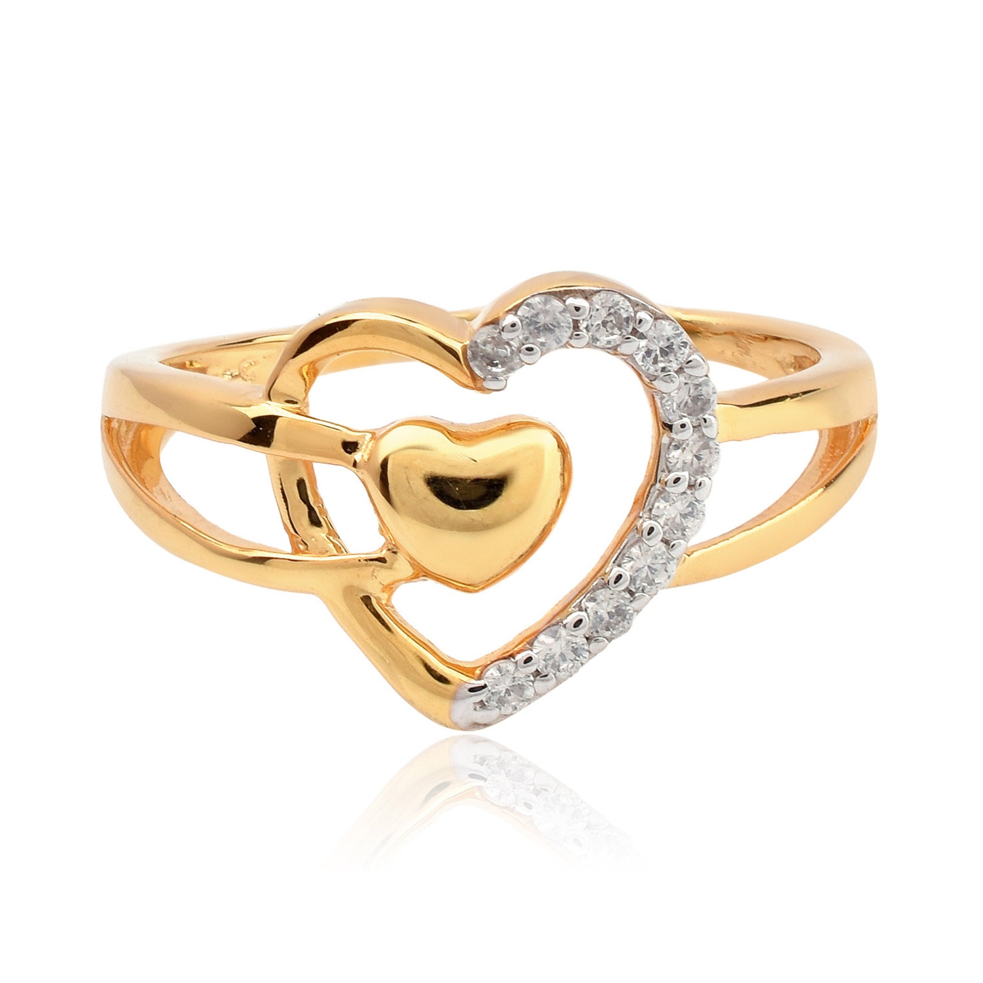 Timeless Overlapping Heart Love Ring