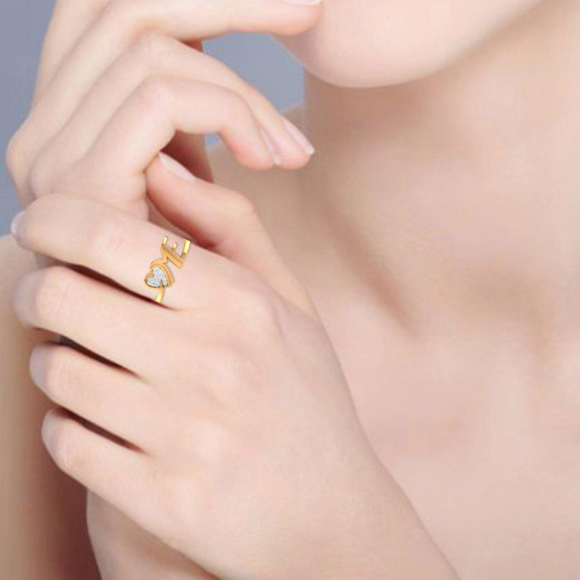 LOVE ME Diamond Heart Ring