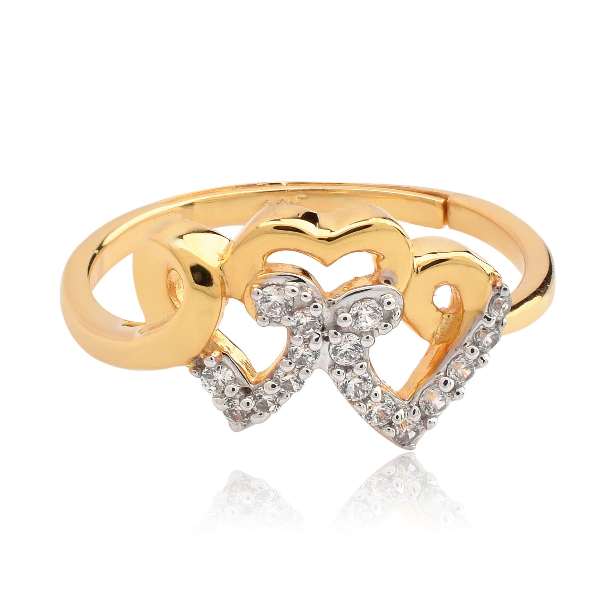 Elegant Triple Heart Love Ring