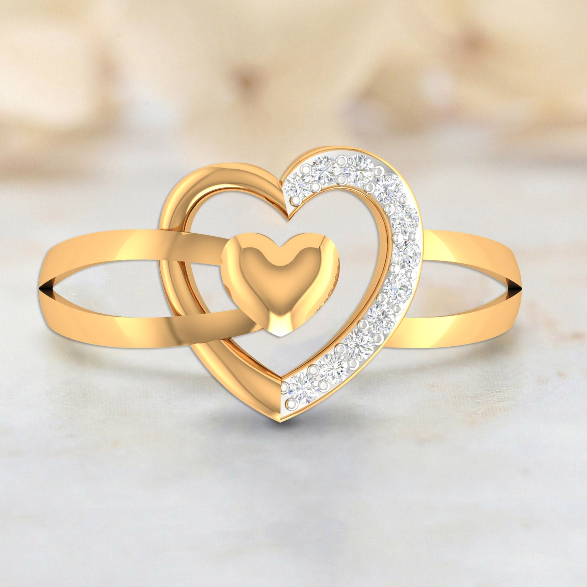 Timeless Overlapping Heart Love Ring