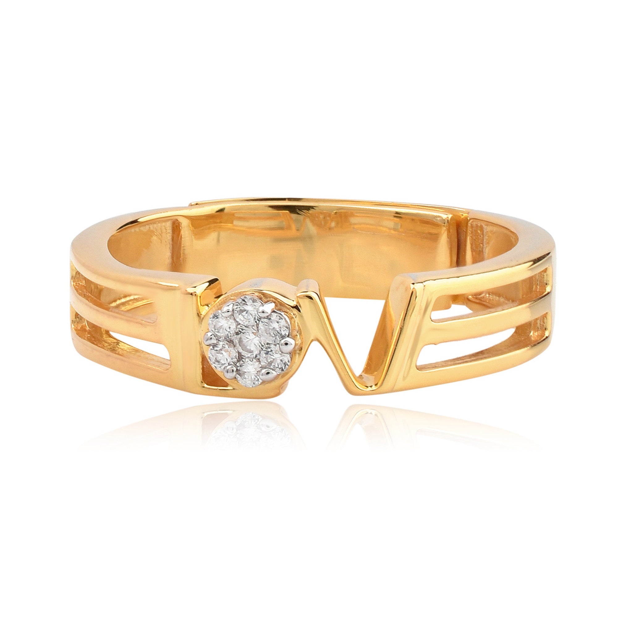 Gold Plated Love Script Band