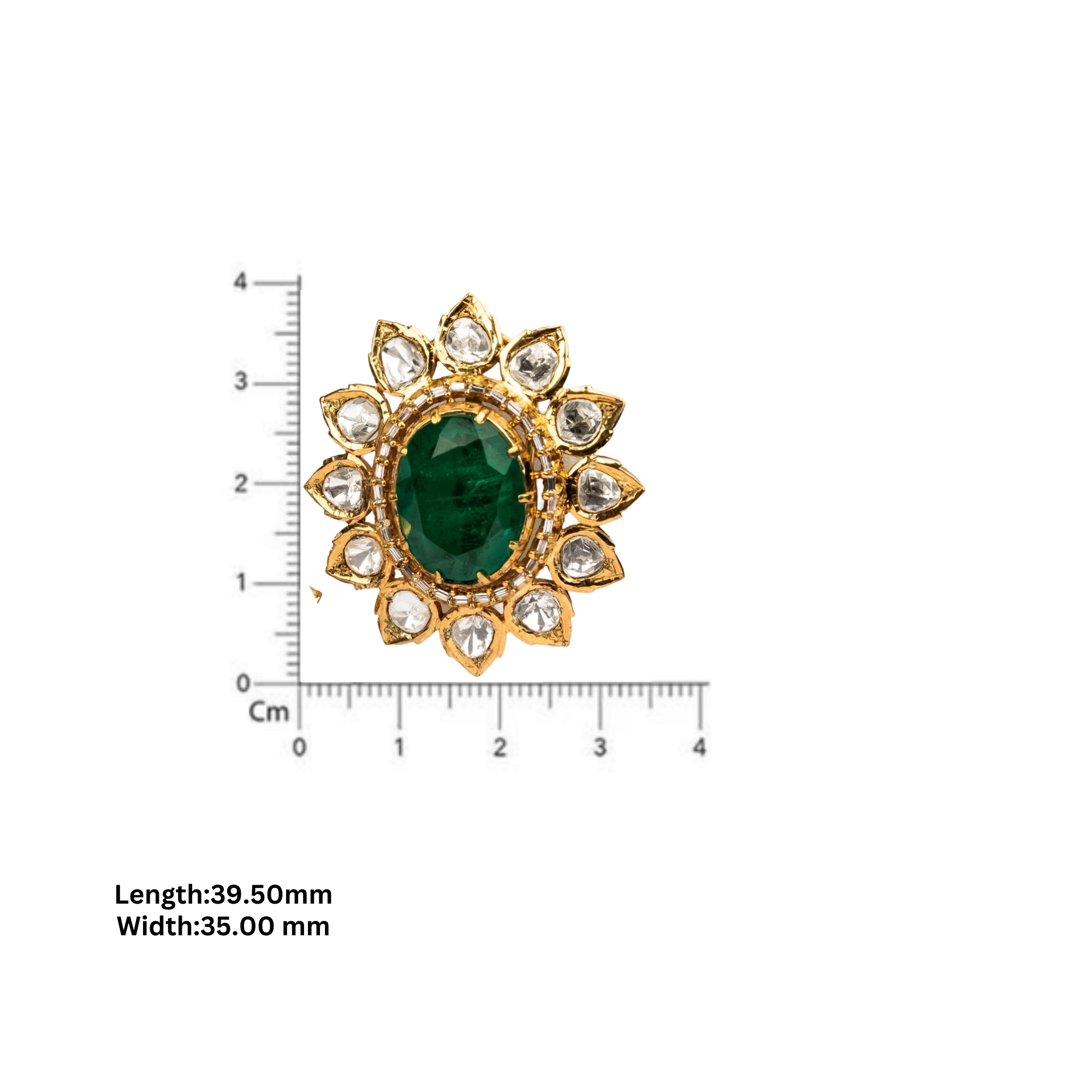 Emerald Polki Stud Earrings