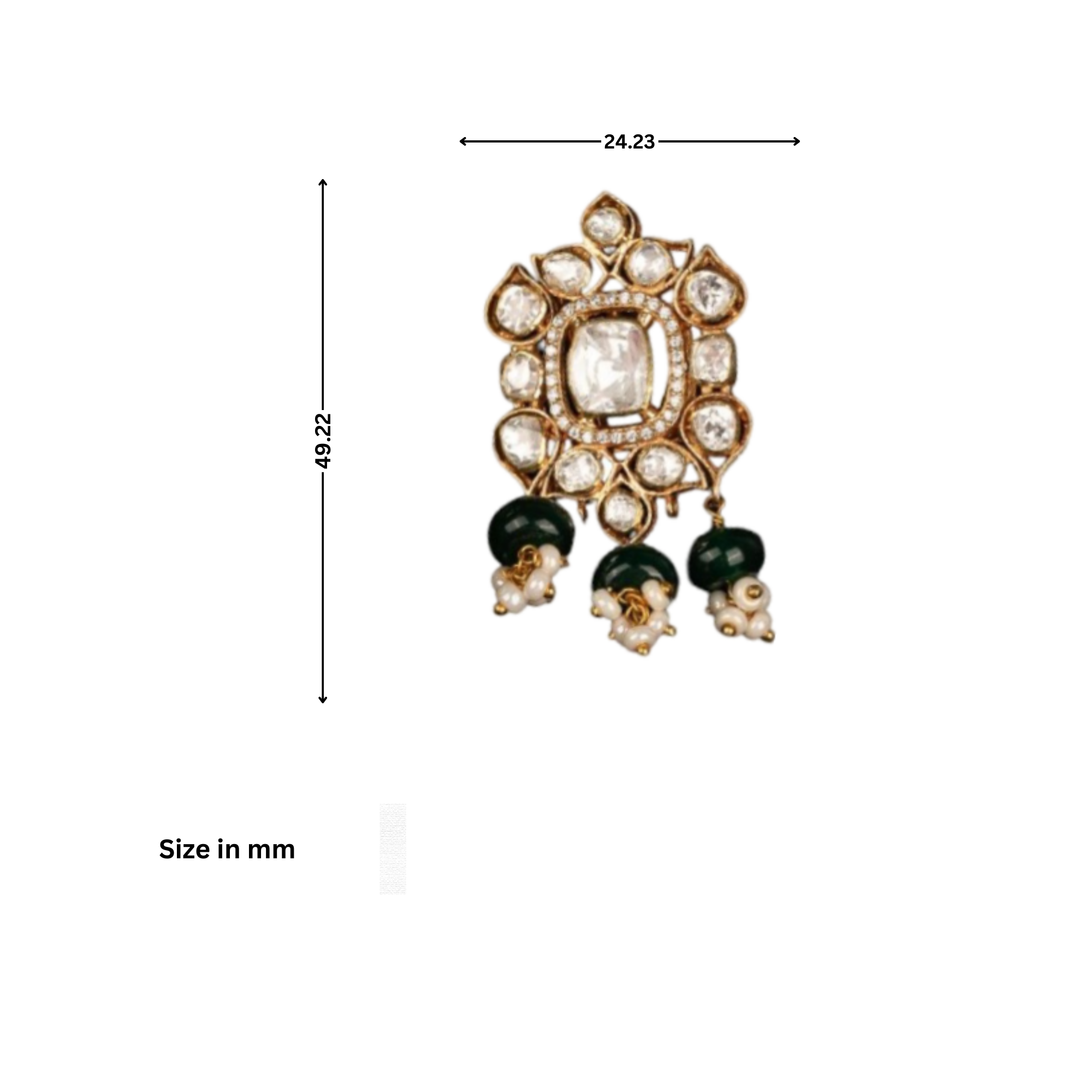 Polki Elegance Drop Earrings