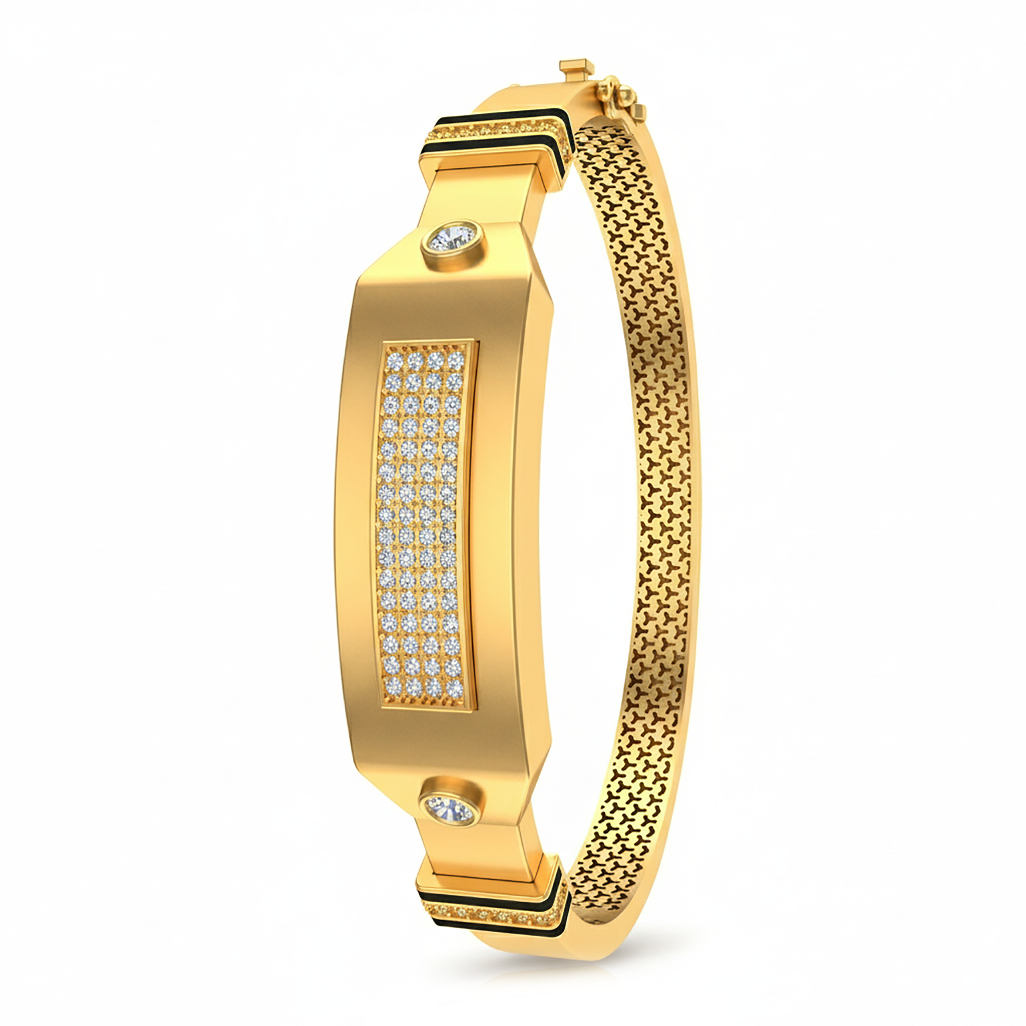 Men’s Yellow Gold Pave Kada