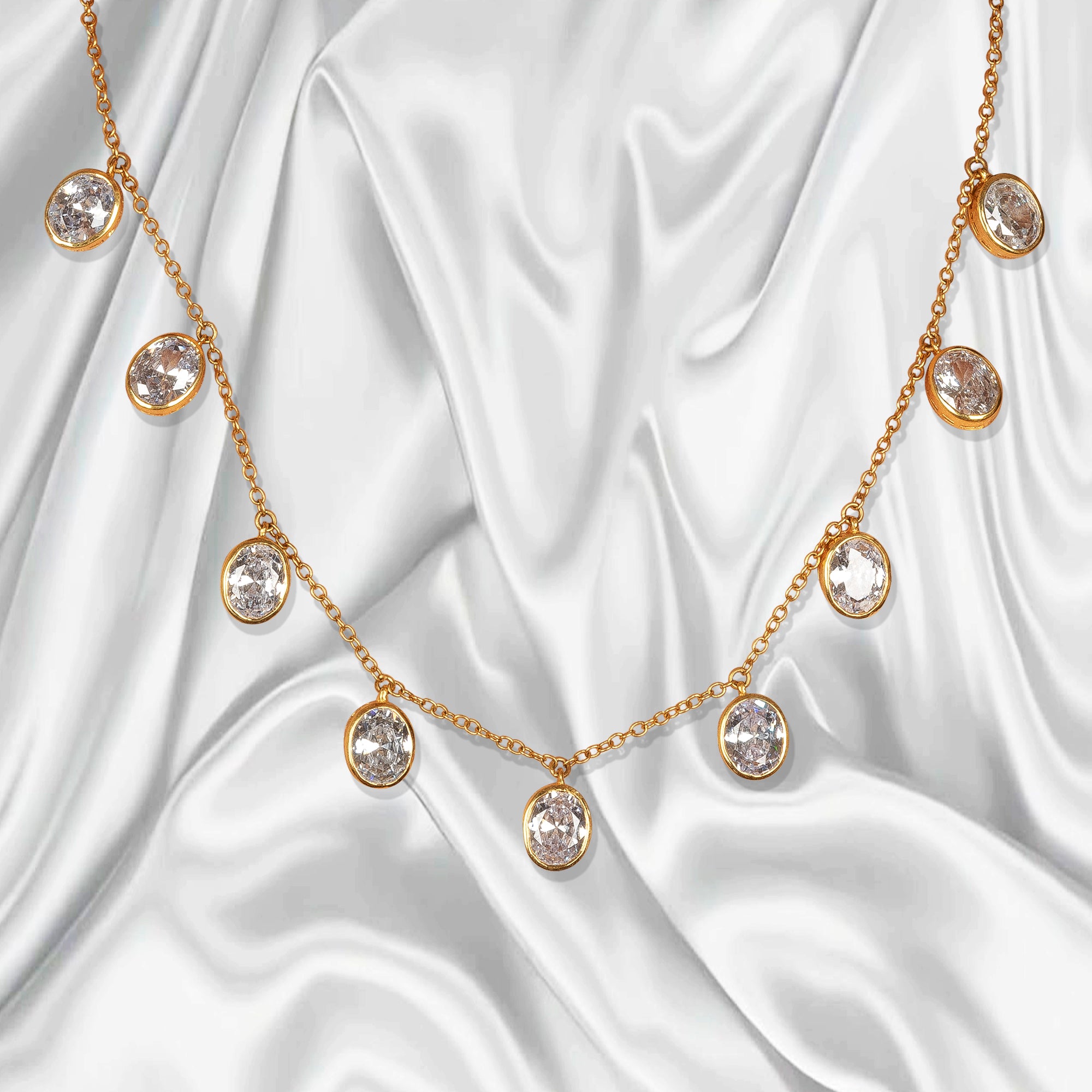 Oval Cut Diamond Necklace