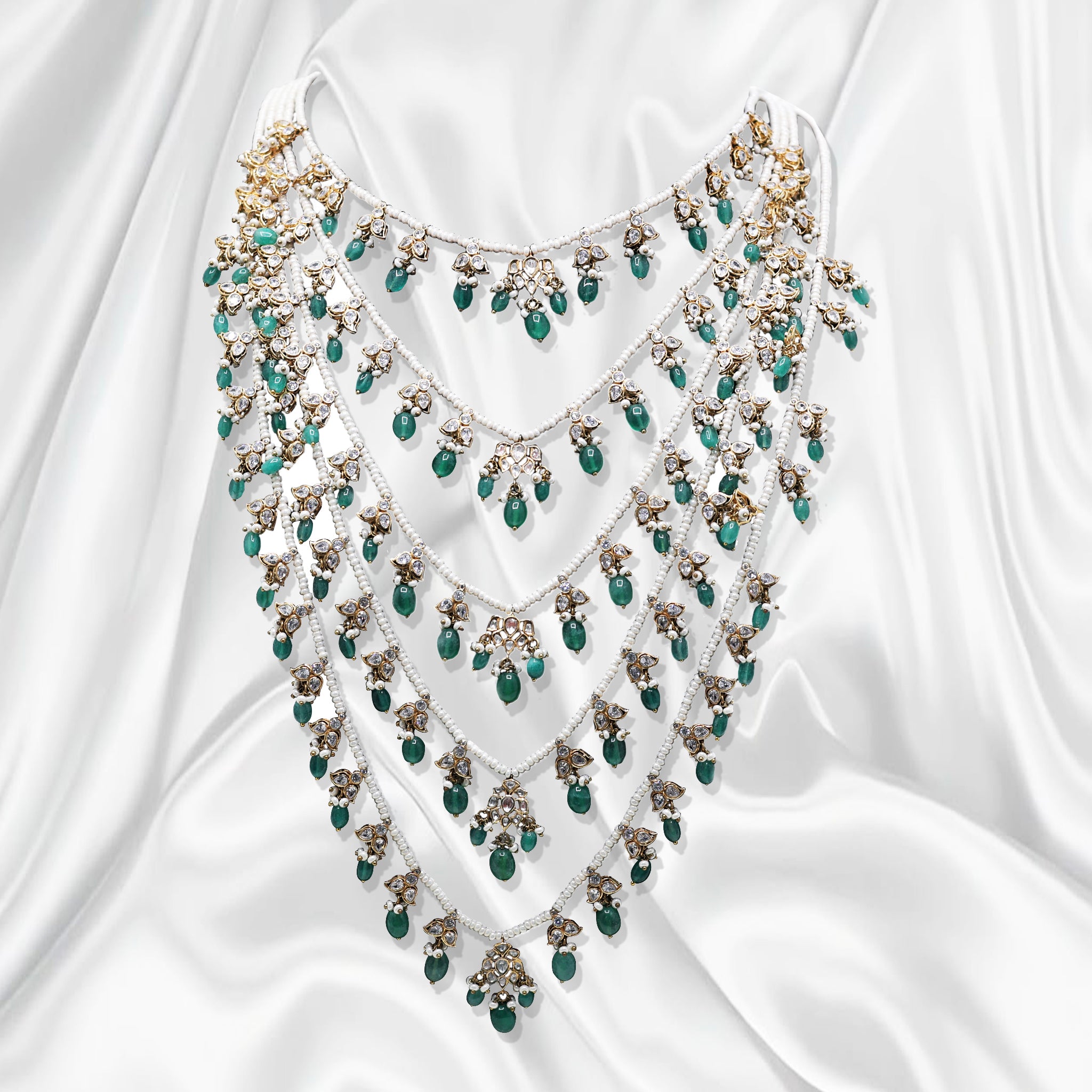 Exquisite Multi Layered Floral Design Necklace
