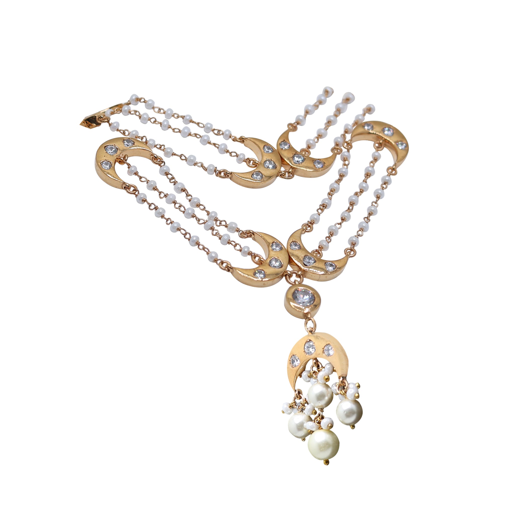 Multi Layered Crescent Moon Necklace