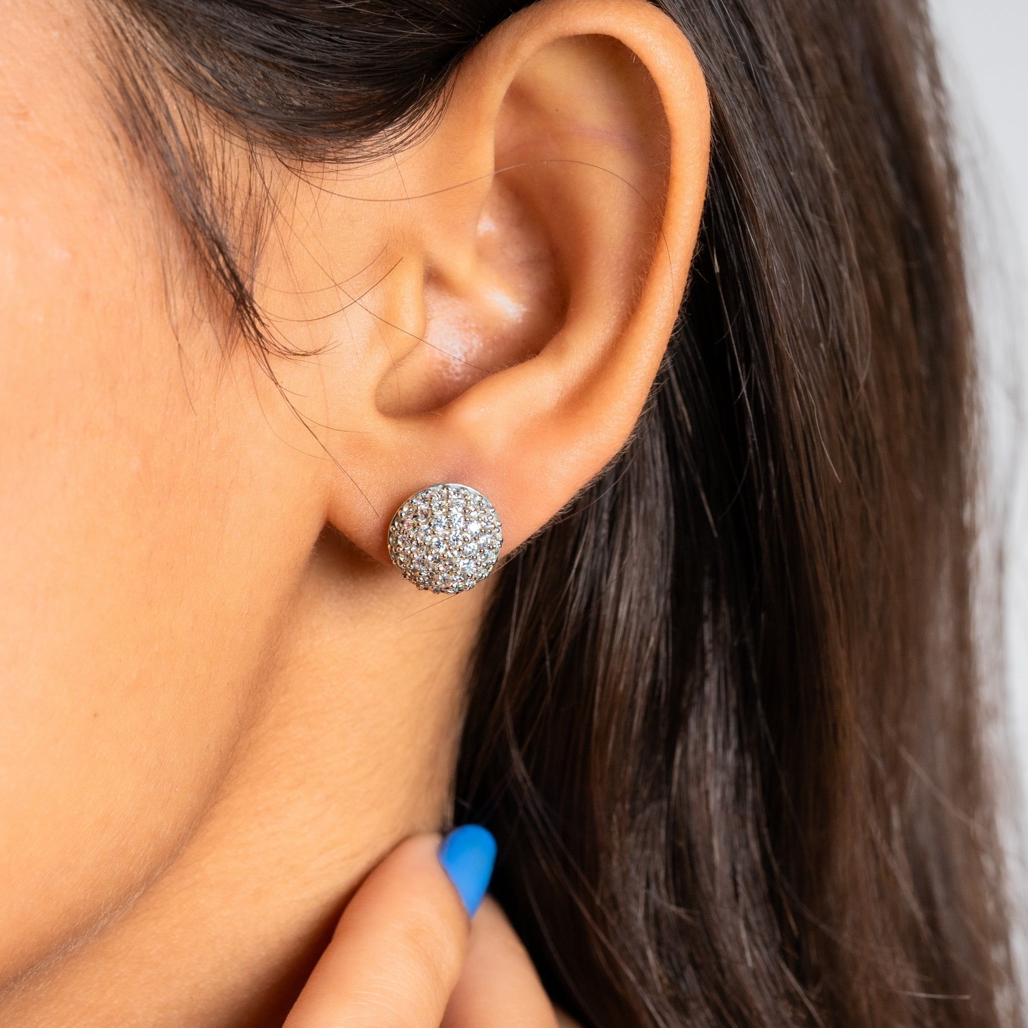 Silver Circular Studs Earrings