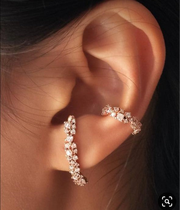 Elegant Stud and Cuff Earrings