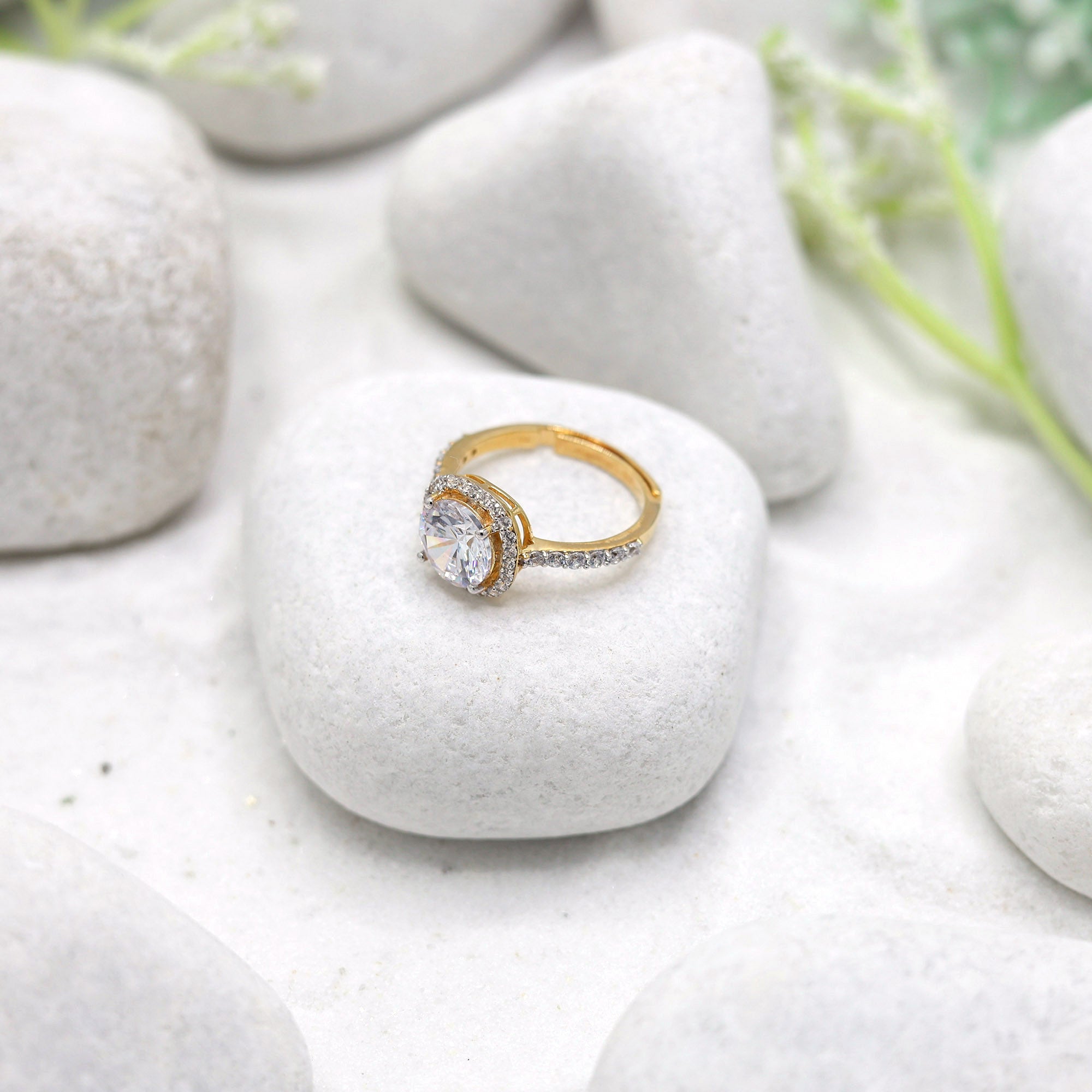 Gold Plated Halo Ring