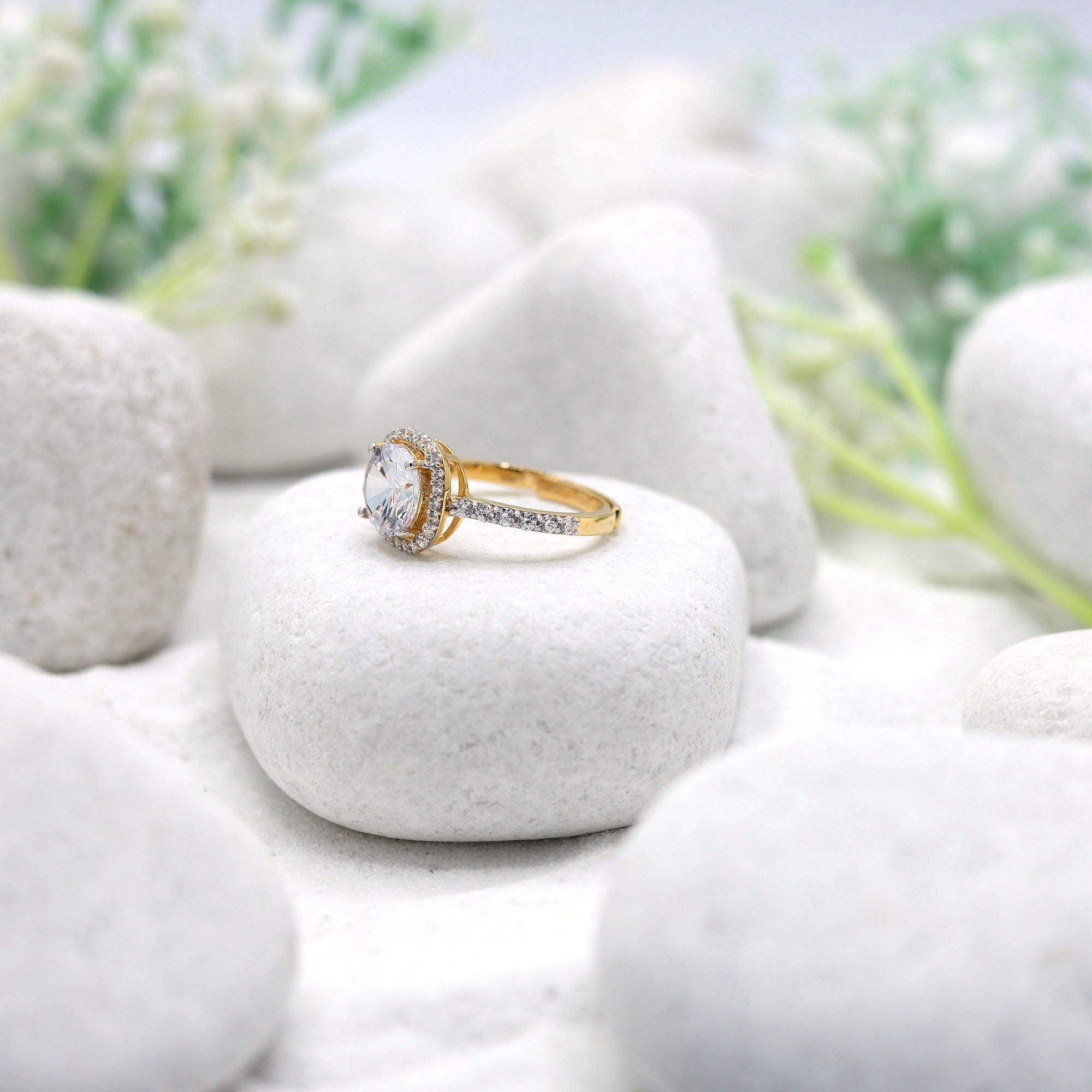 Gold Plated Halo Ring