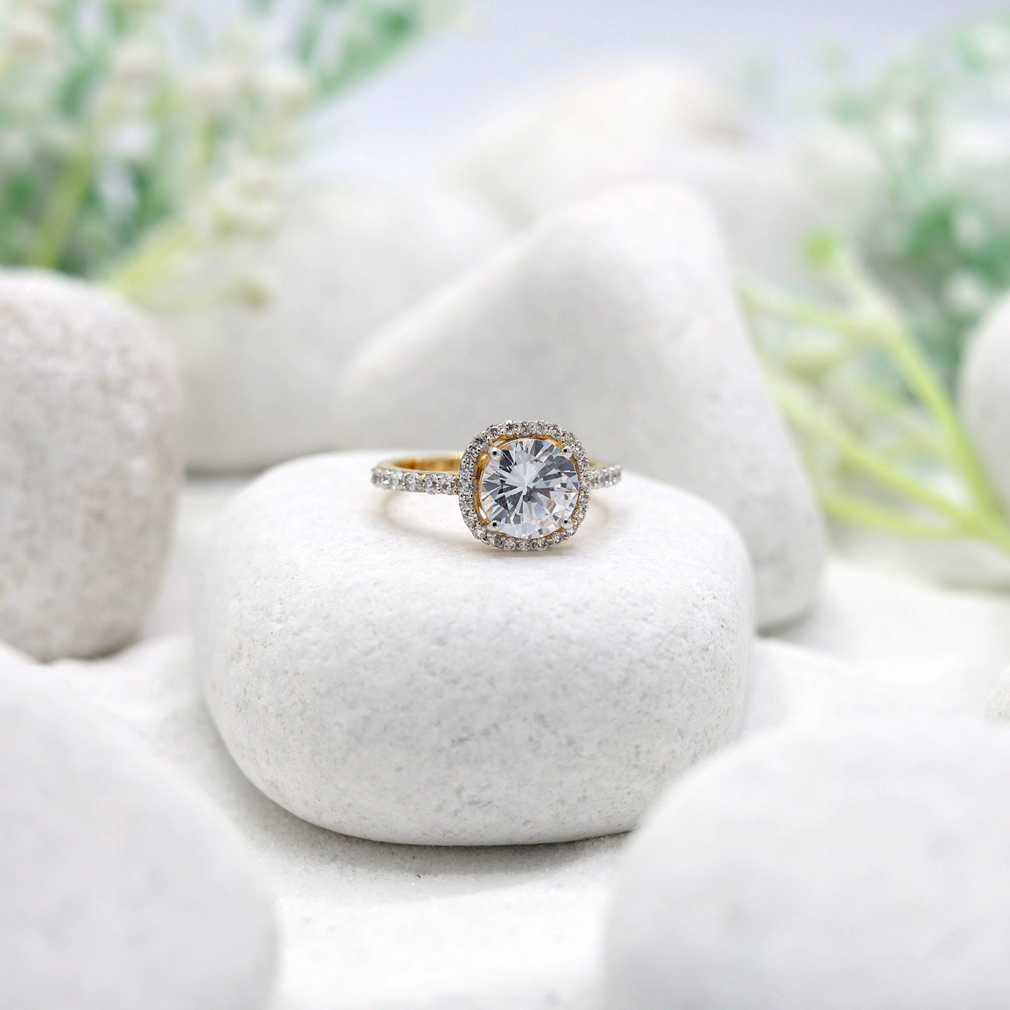 Gold Plated Halo Ring