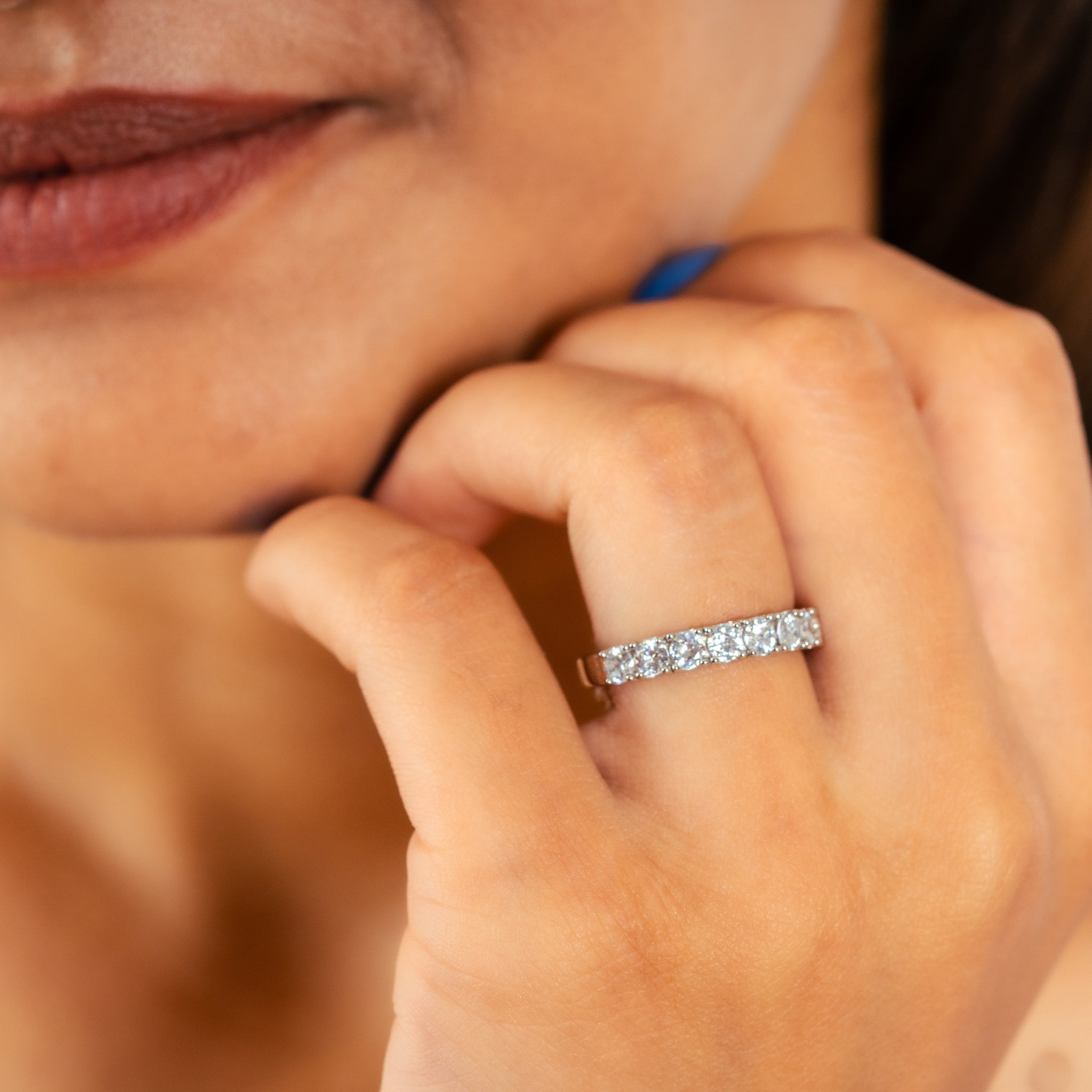 Solitaire and Half Eternity Ring Set