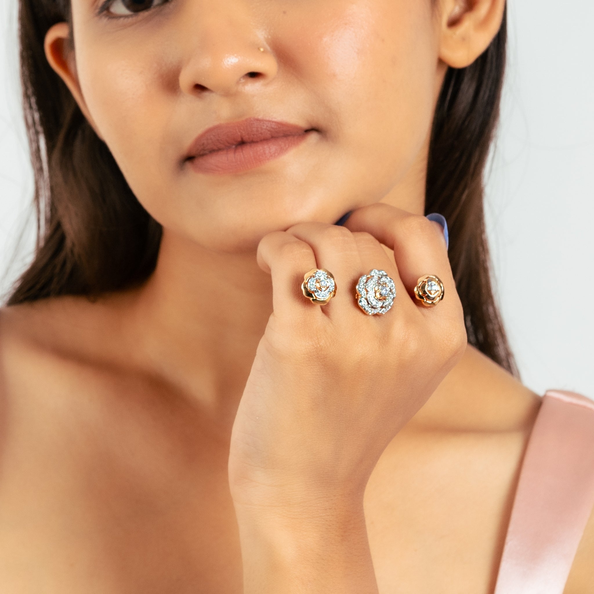 Rose Gold Plated Floral Ring