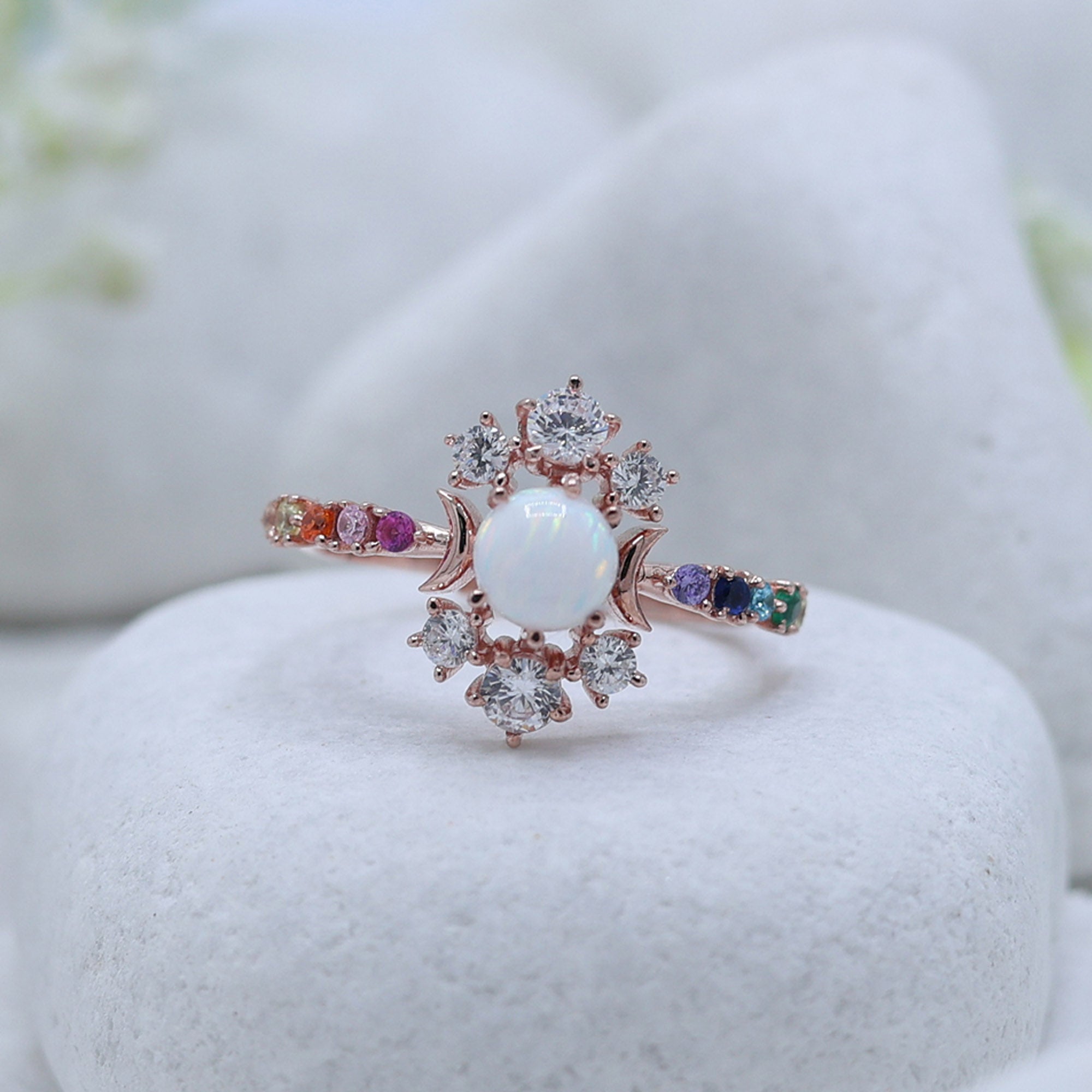 Orbit Glow Multi Stone Ring