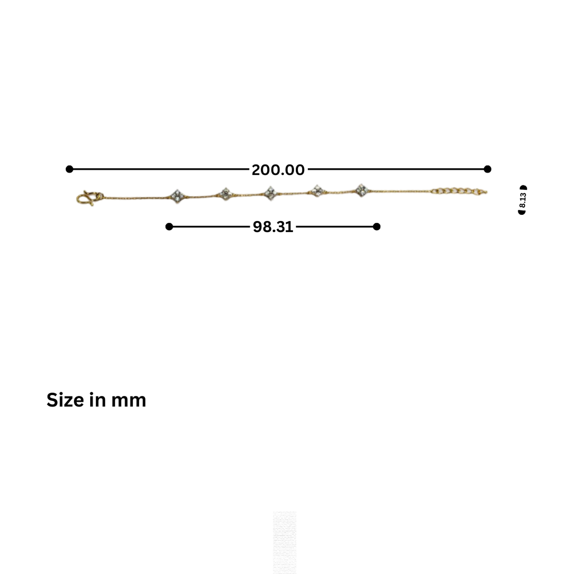 American Diamond Square Cluster Bracelet