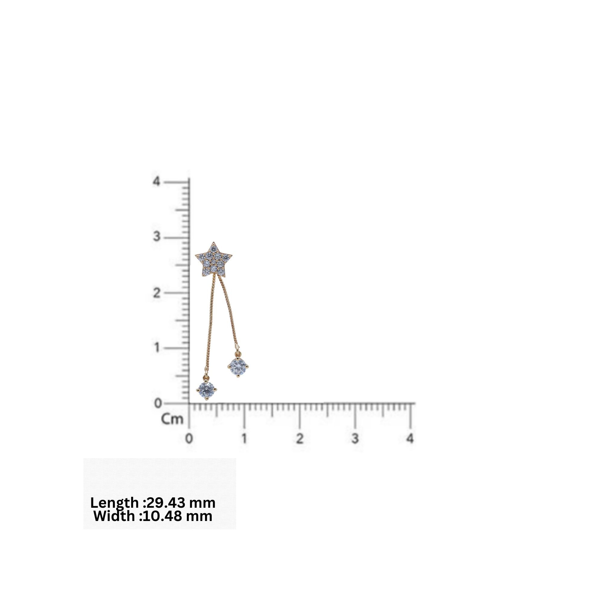 Charming Gold Plated Star Earrings