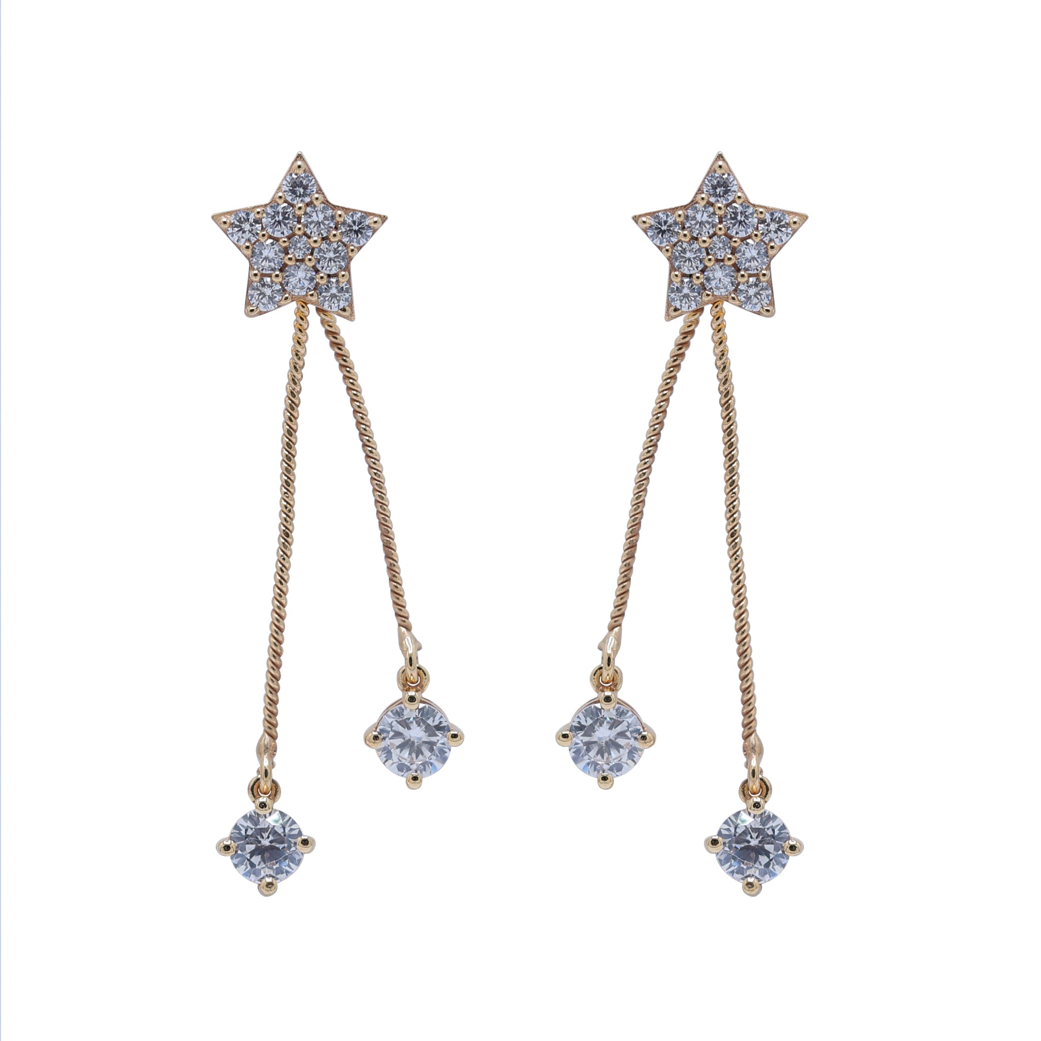 Charming Gold Plated Star Earrings