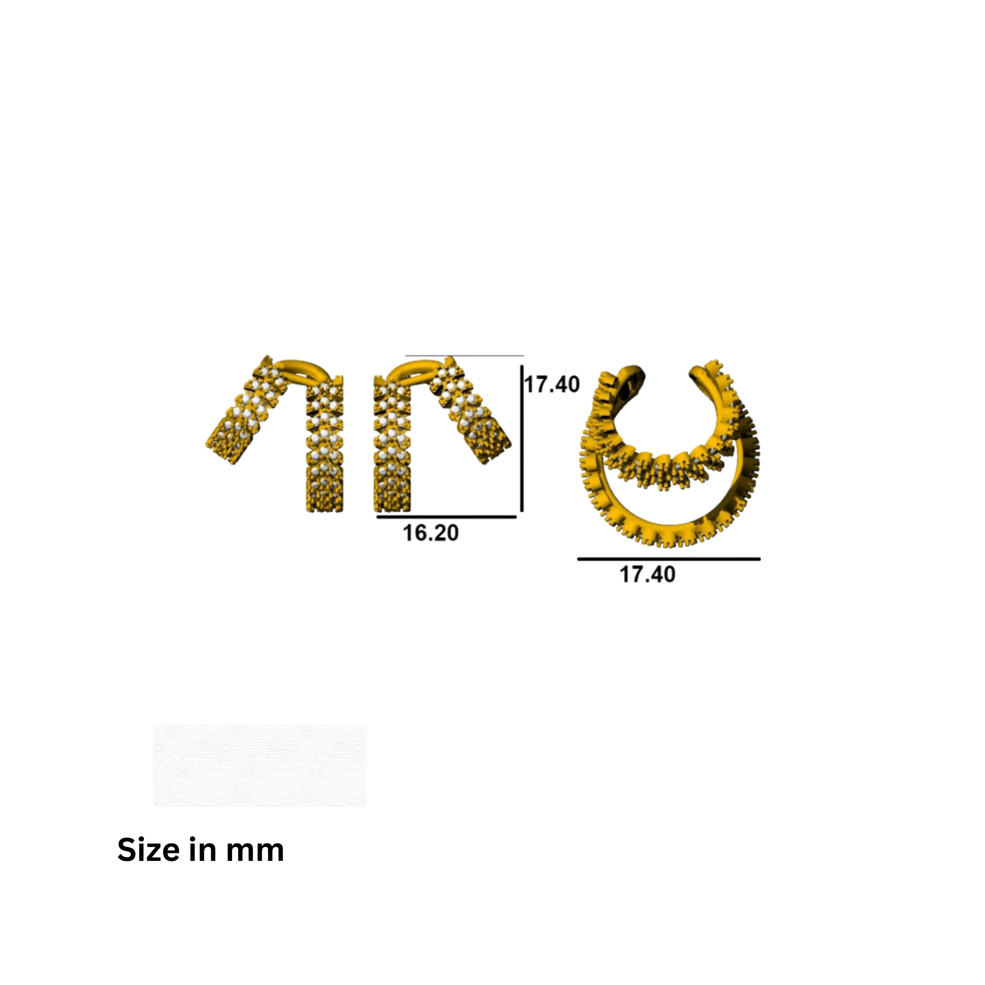 Floral Ear Cuff Threader Earrings