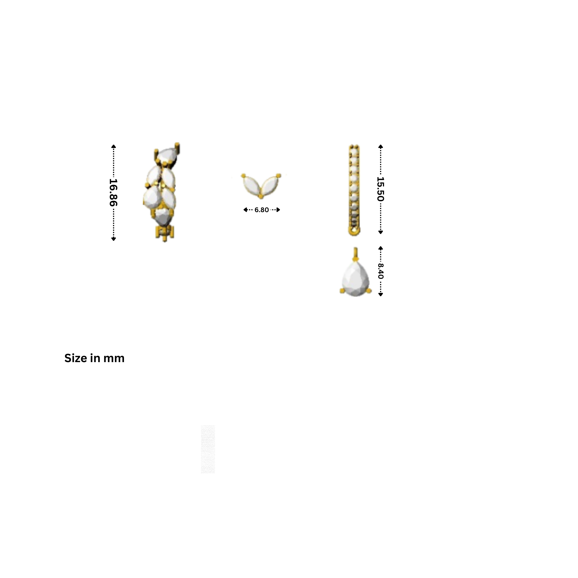 Elegant Silver 3 Pair Earrings Set