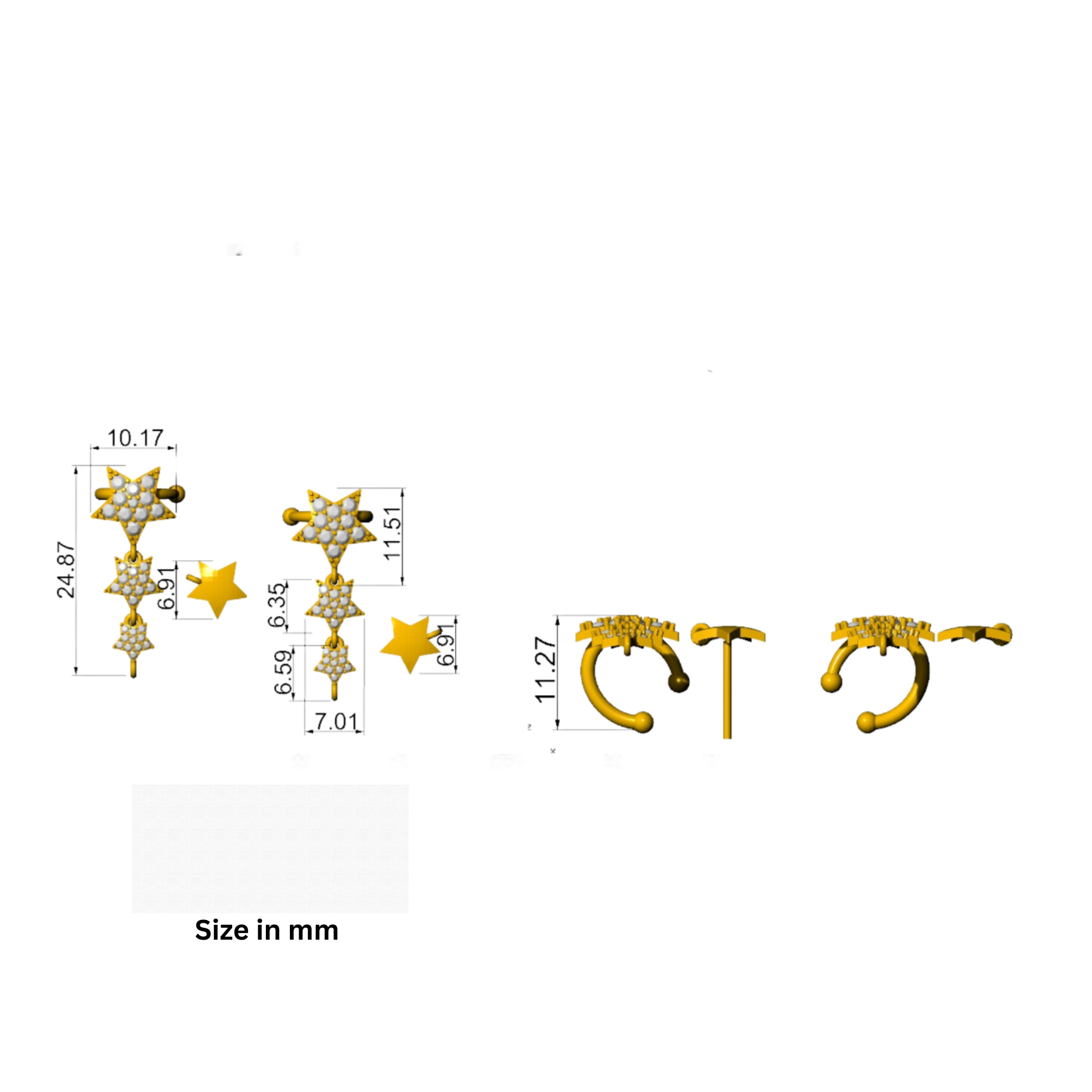 Sui Dhaga Star Ear Cuff Earrings