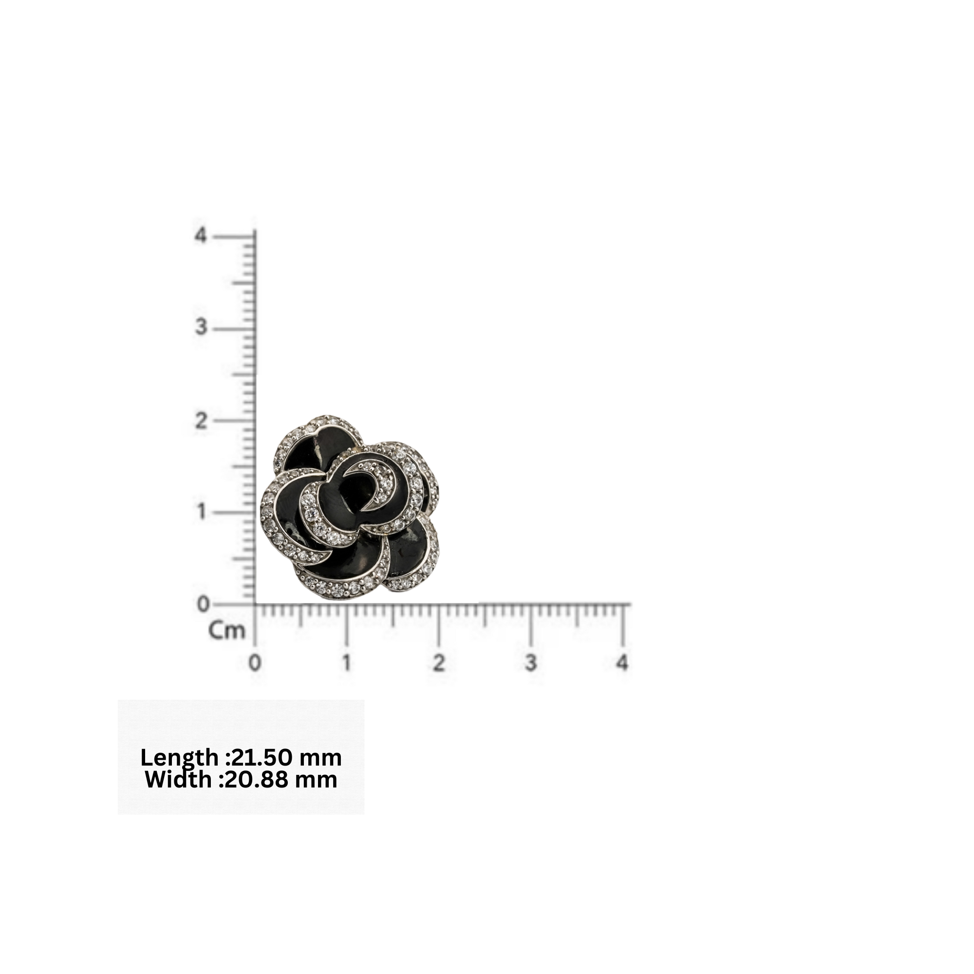 Black Enamel Rose Earrings