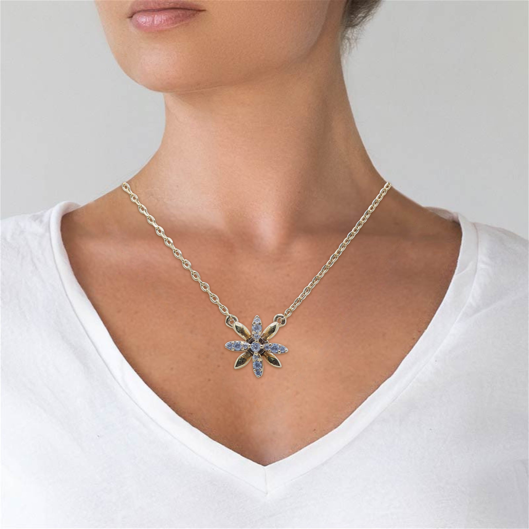 Gold Plated Silver Floral Pendant