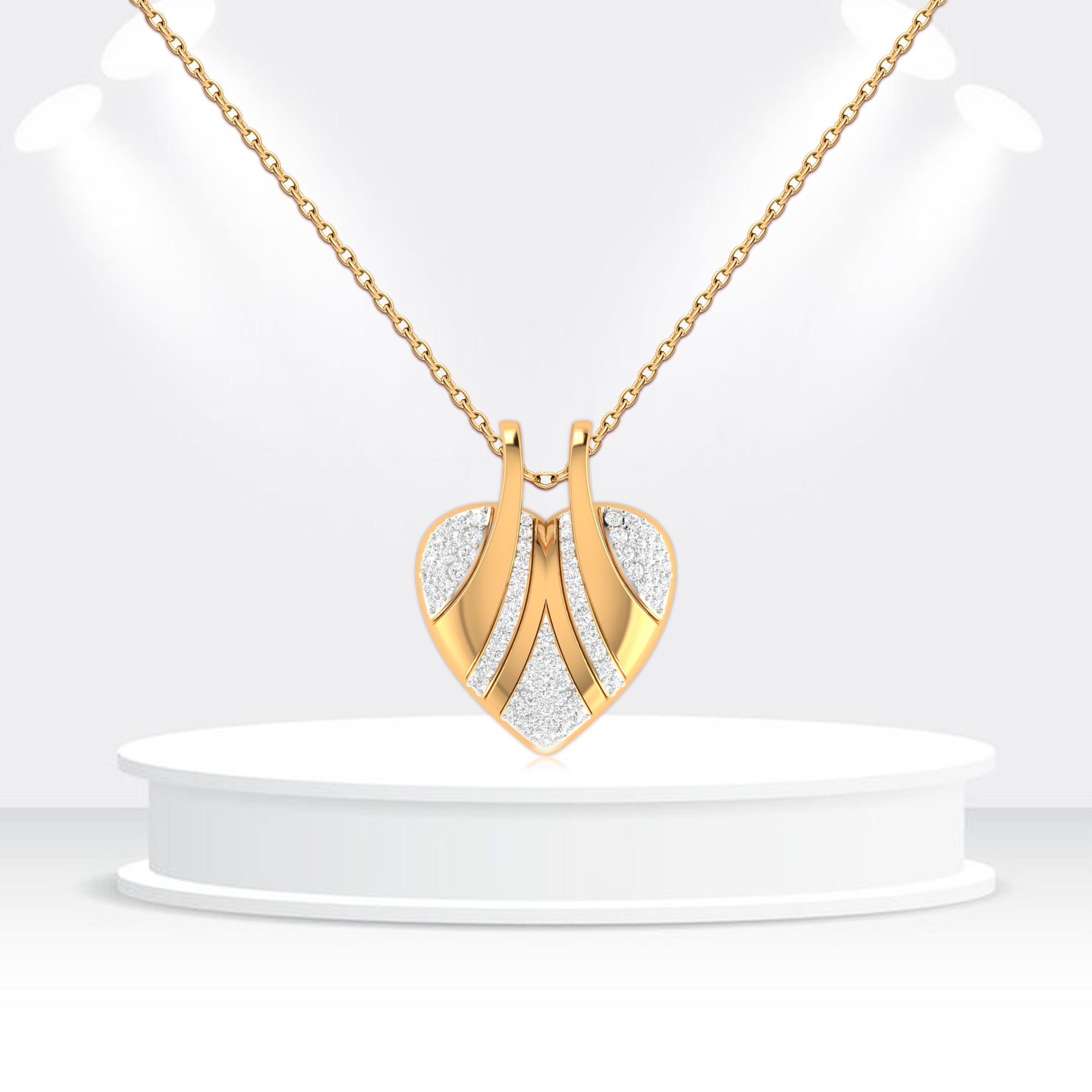 Yellow Gold Diamond Heart Pendant