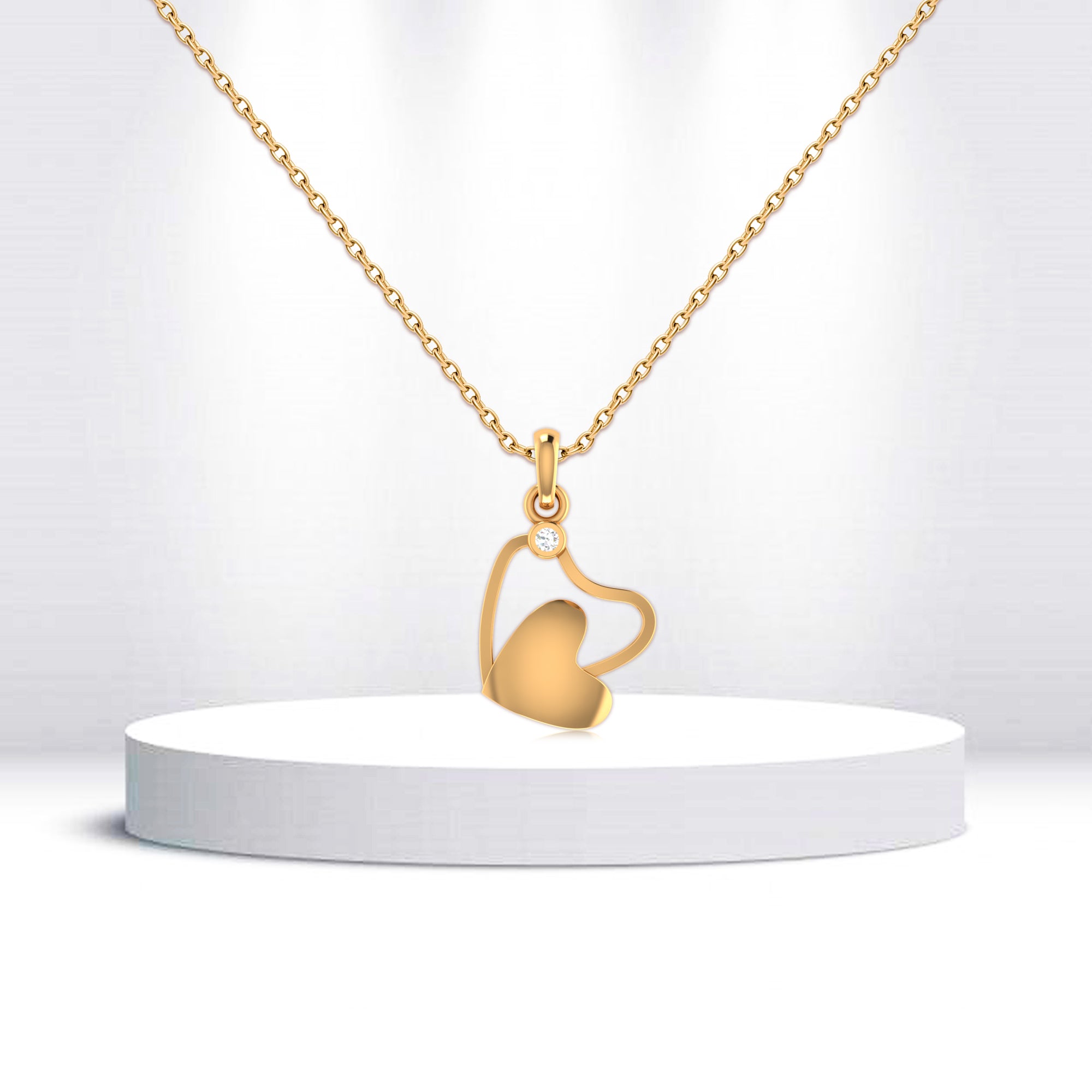 Gold Plated Stylish Heart Pendant