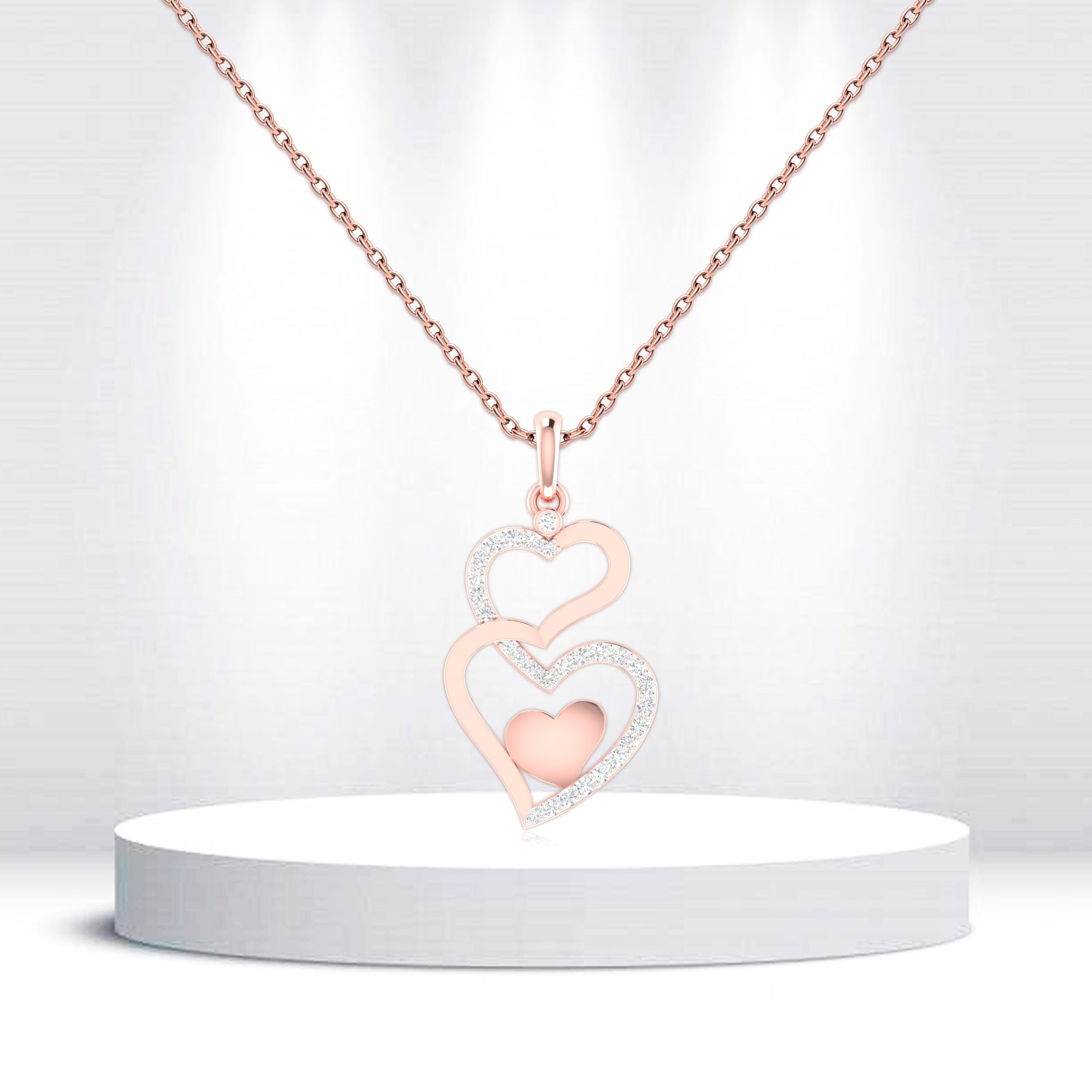 Shimmering Triple Heart Pendant