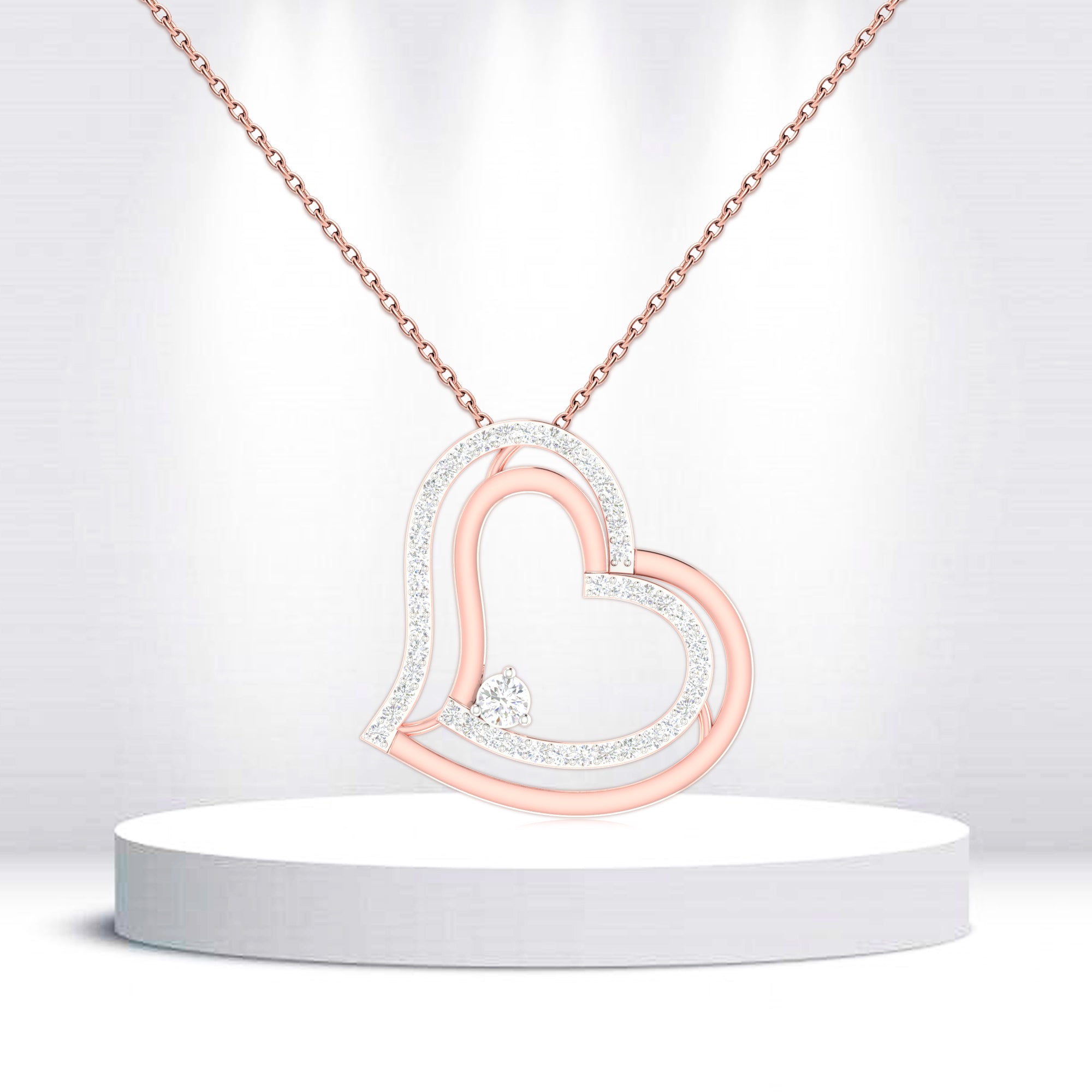Royal Love Twin Hearts Pendant