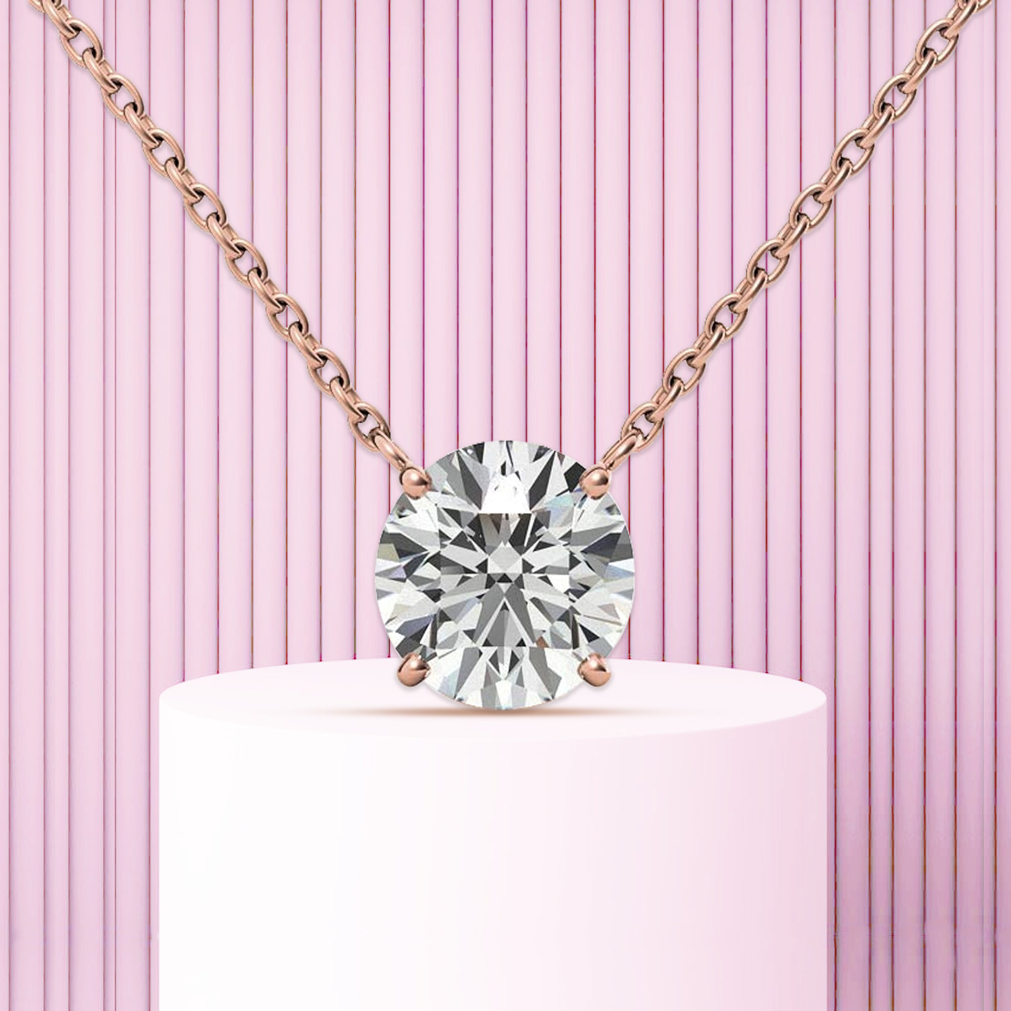 Elegant American Diamond Solitaire Pendant