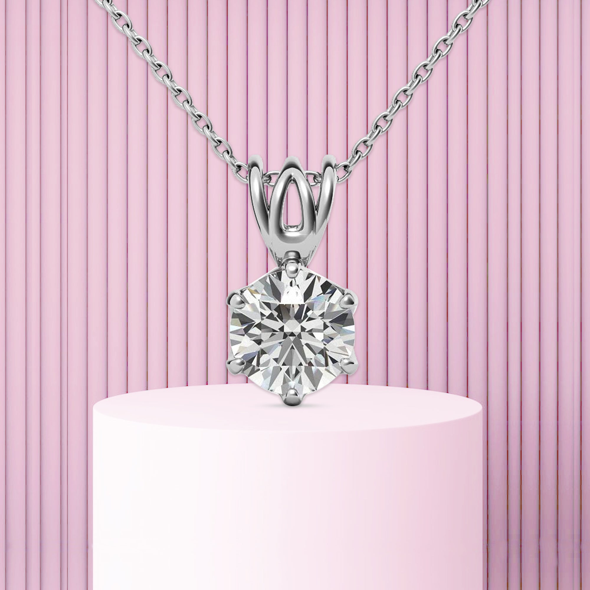 White Gold Plated Everyday Luxury Pendant