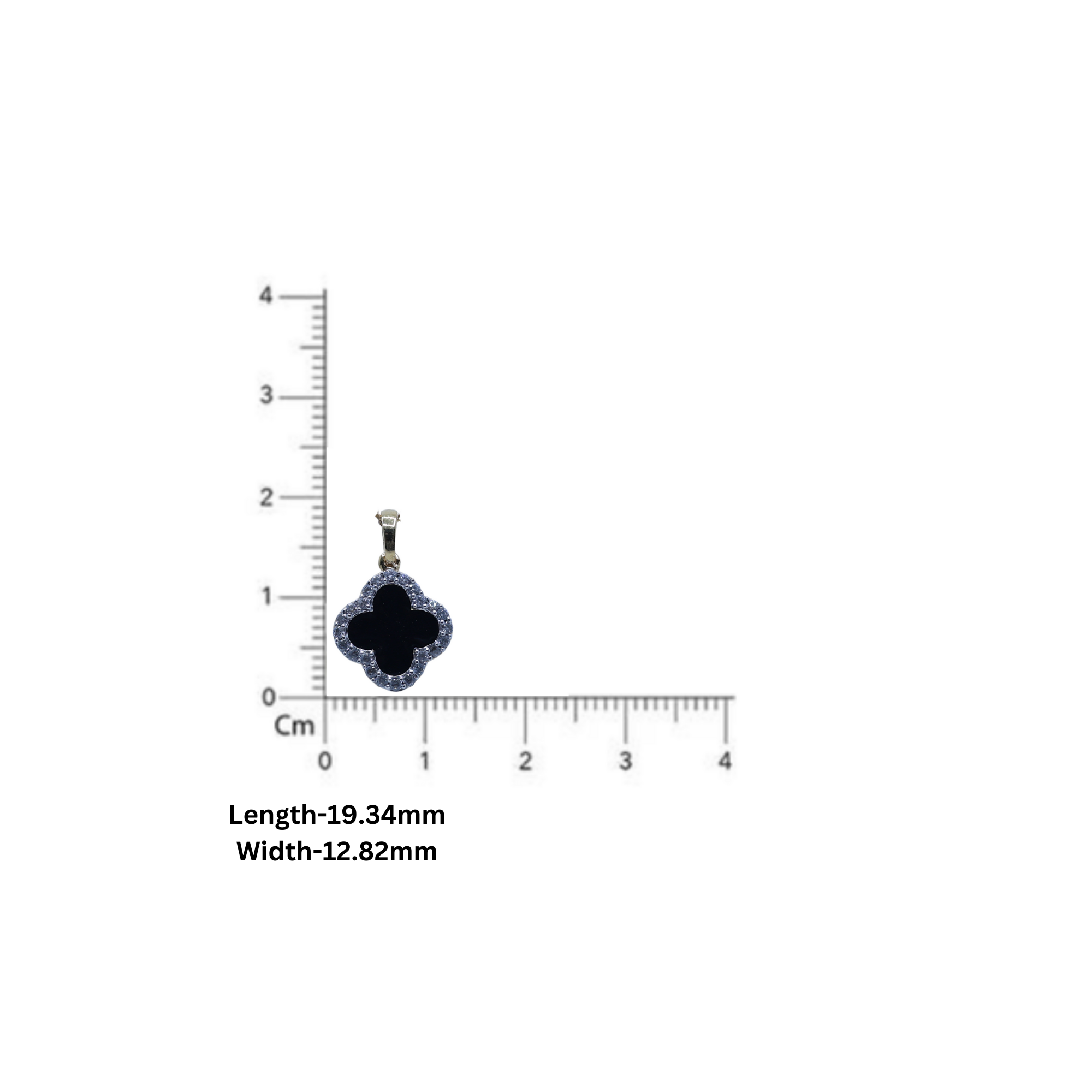 Yellow Gold Plated Black Enamel Pendant