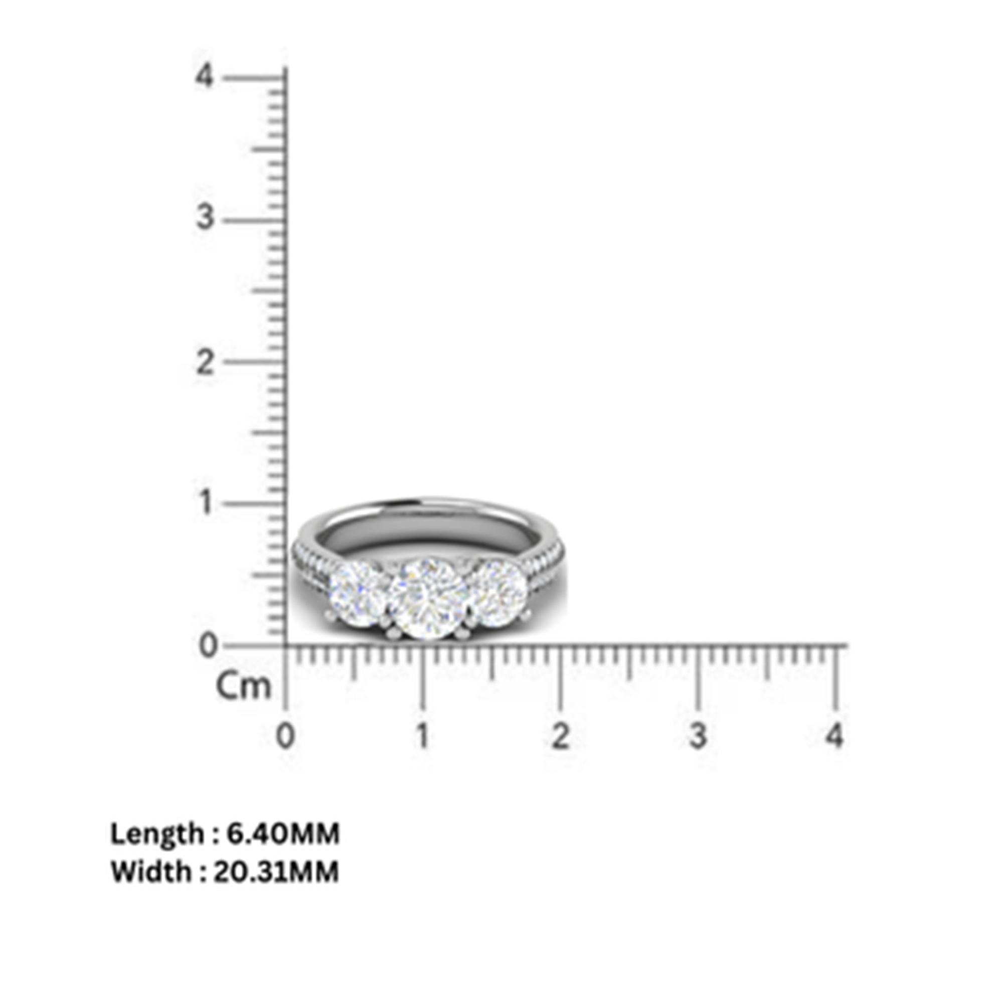 Three Stone Silver Ring