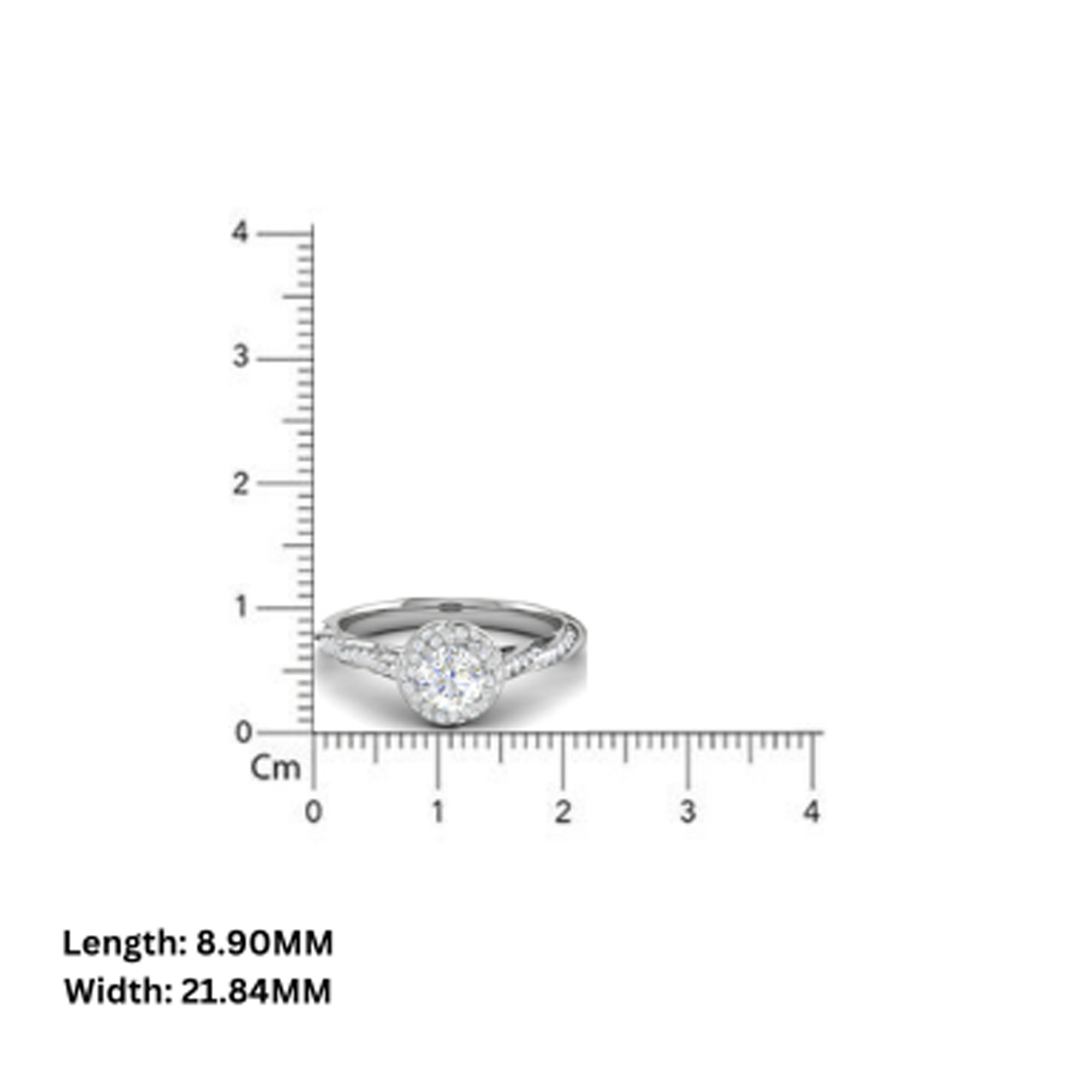 Halo Diamond Ring in Sterling Silver