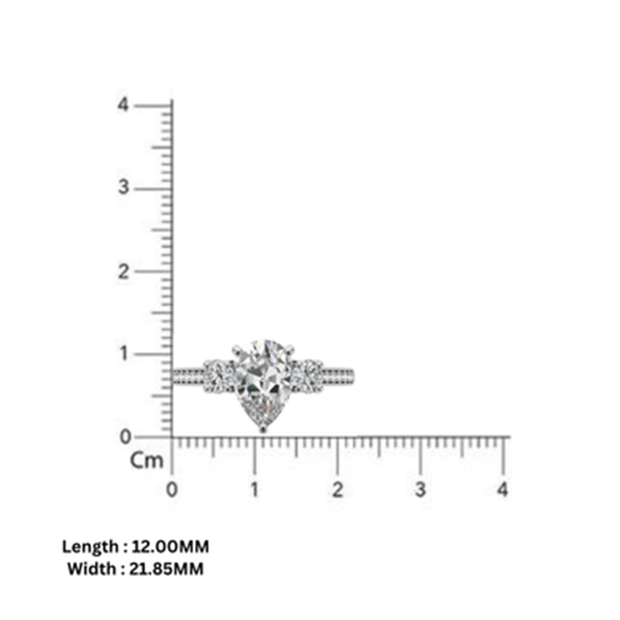 Silver Radiant Teardrop Ring