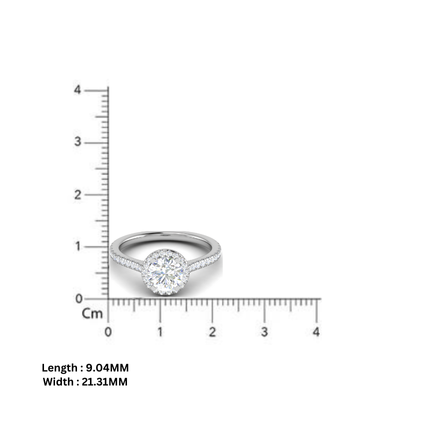 Round Halo Solitaire Ring
