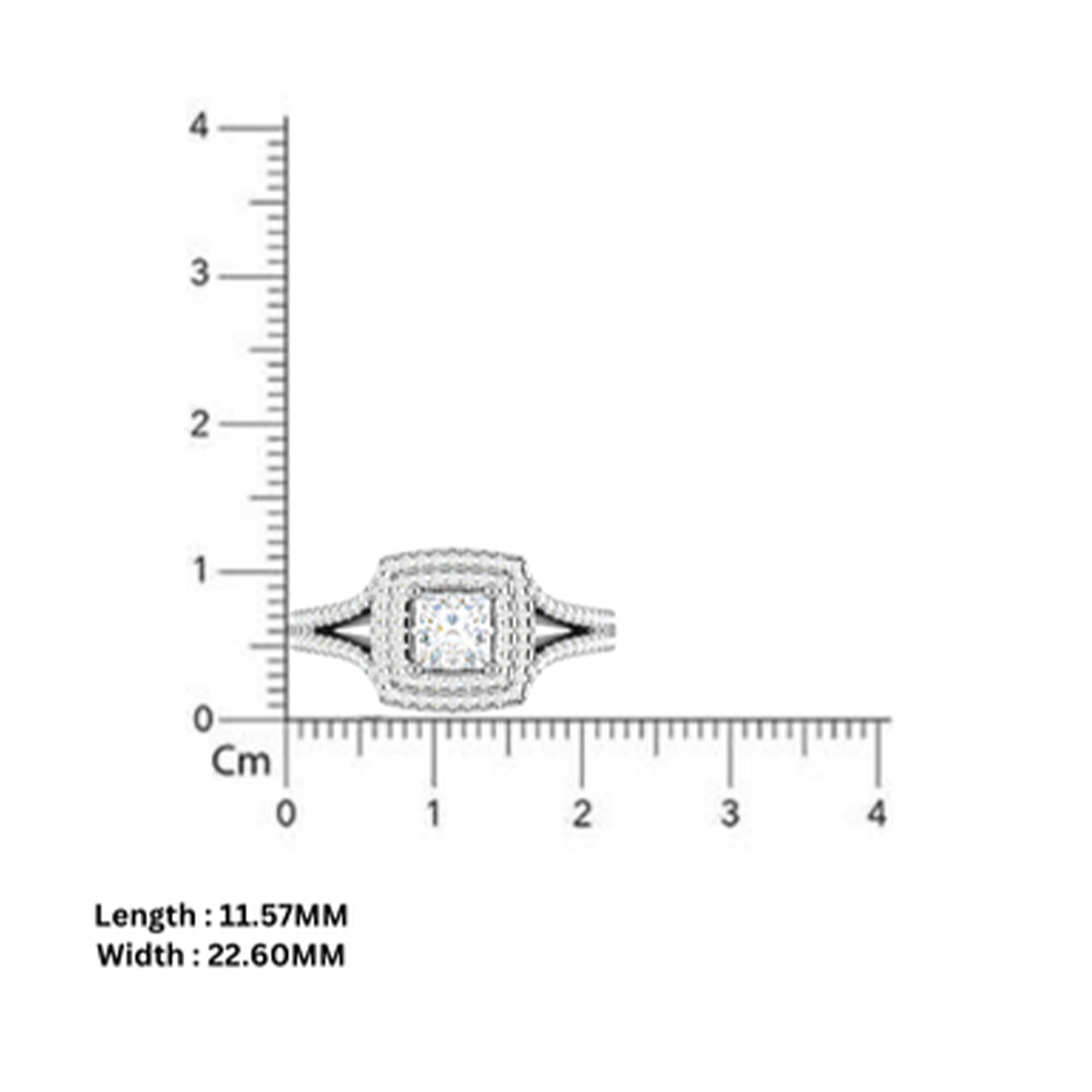 Split Shank Halo Engagement Ring