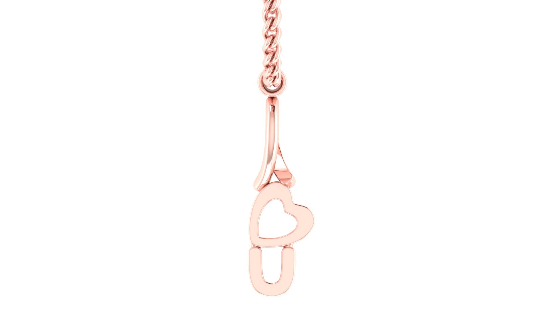 Silver Charming Adjustable Love U Rose Gold Pendant For Women