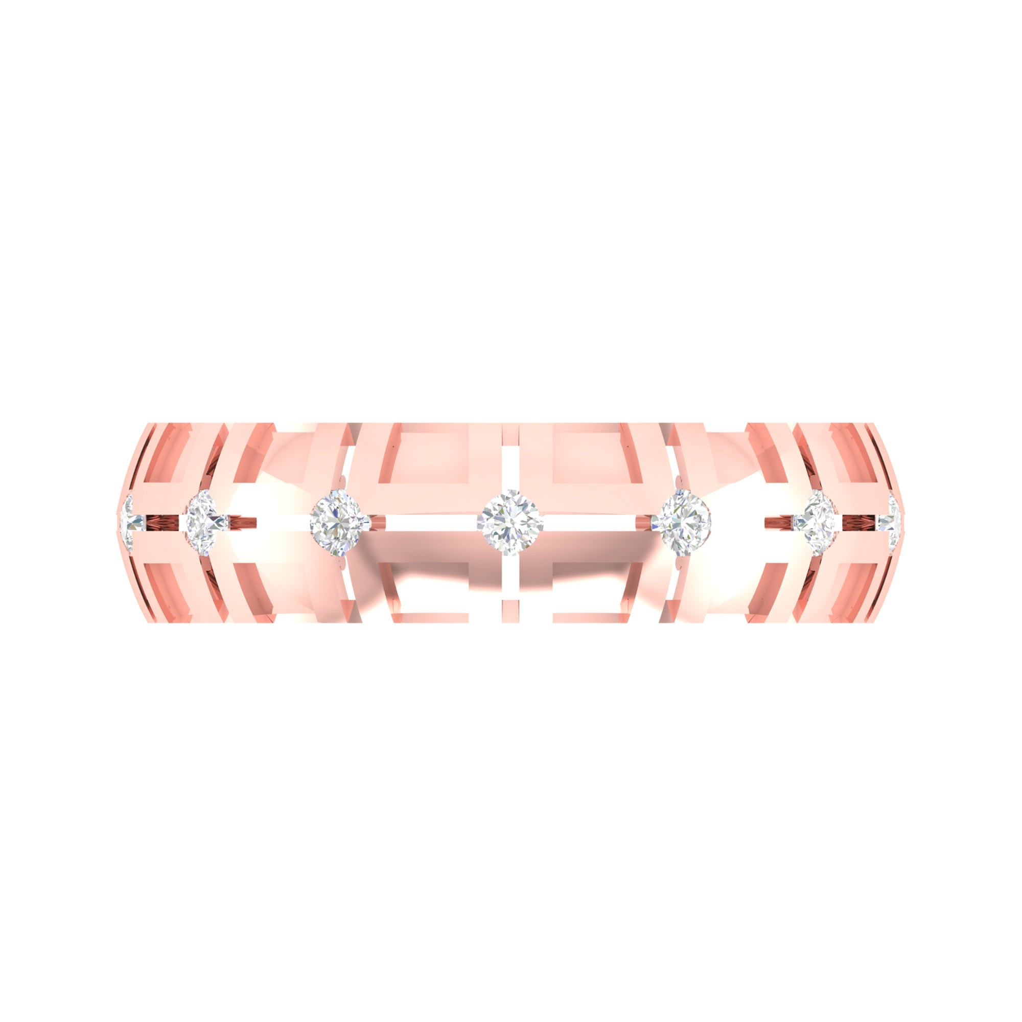 Rose Gold Geometric Couple Band