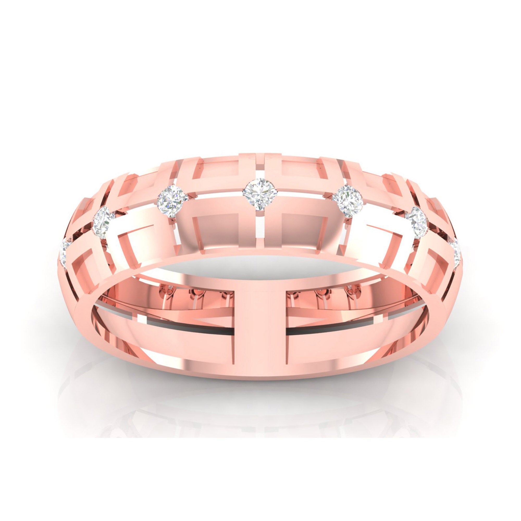 Rose Gold Geometric Couple Band
