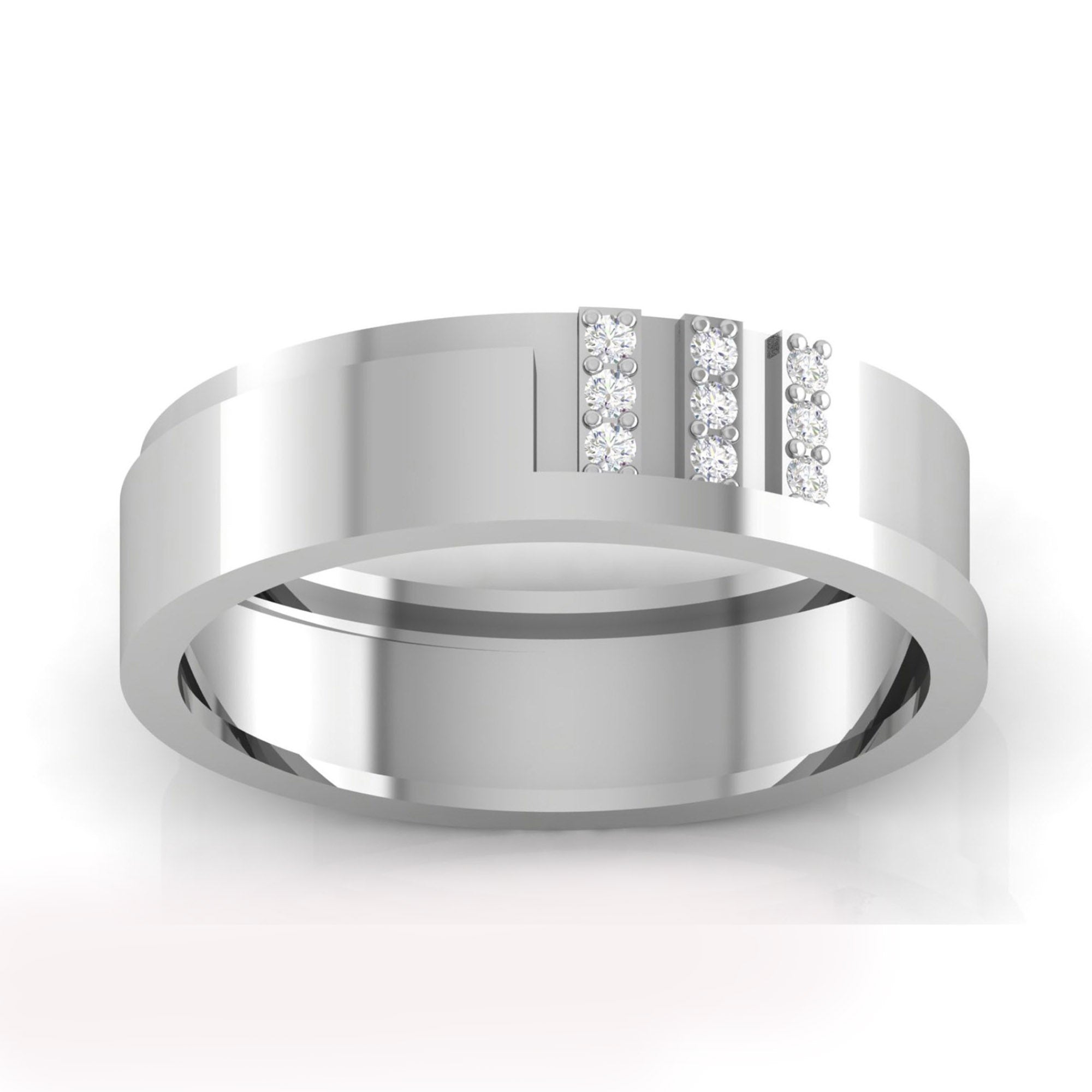Elegent White Gold Couple Band