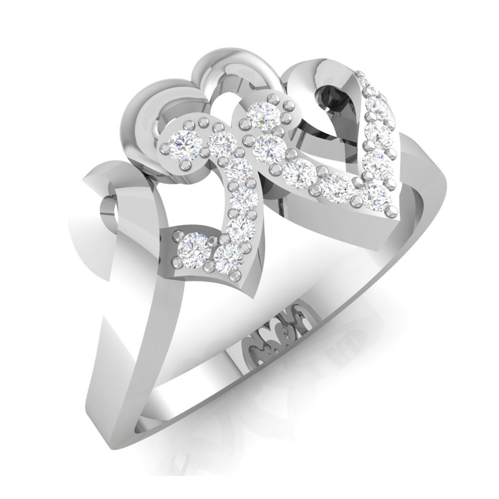 Sterling Silver Triple Heart Ring