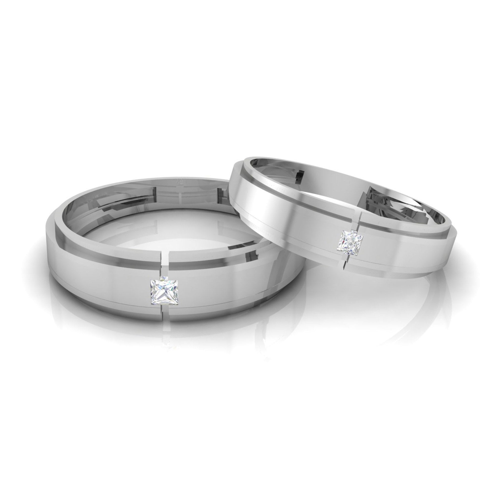 White Gold Couple Band