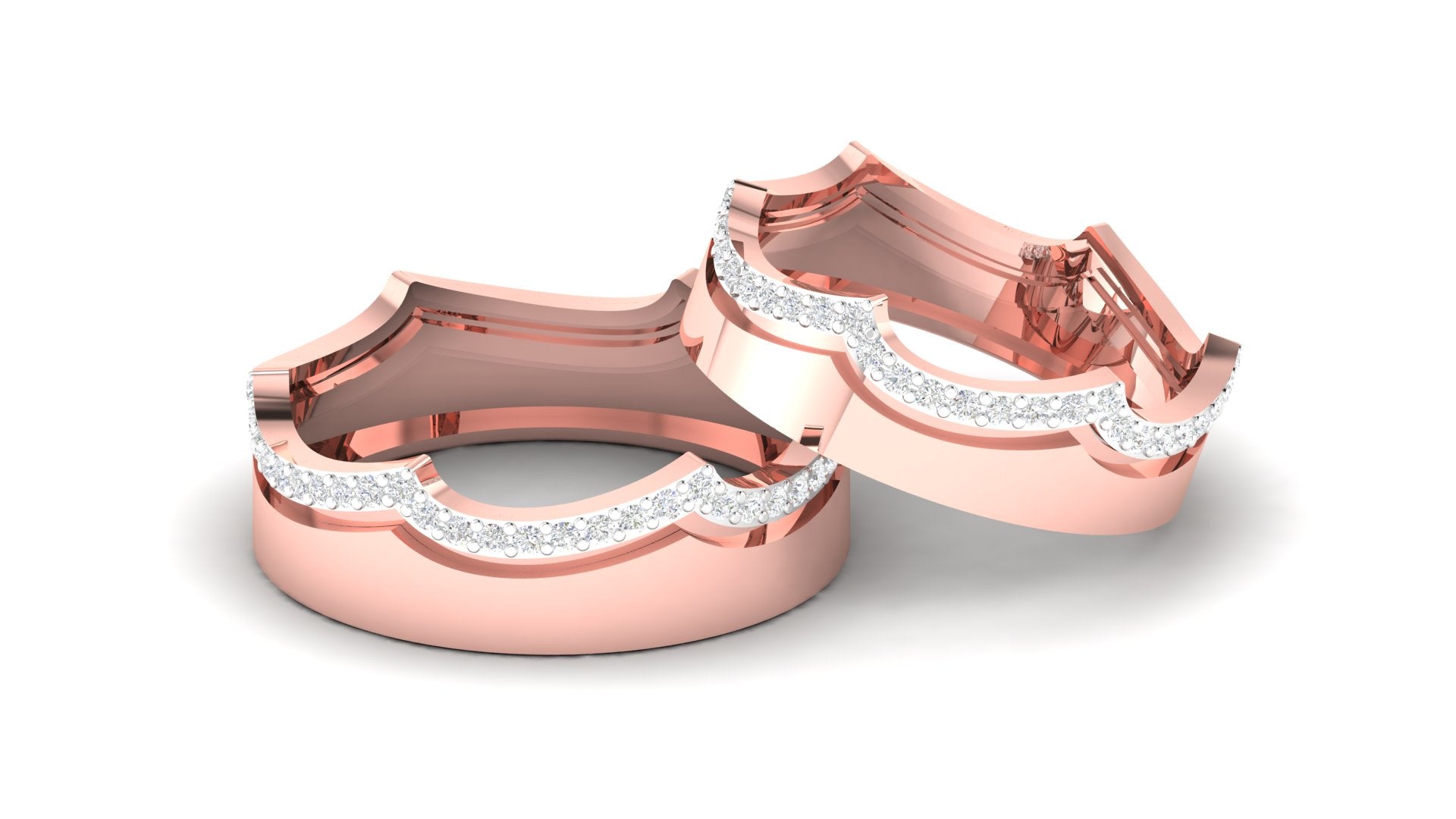 Crown Rose Gold Silver Adjustable Elegant Band For Couple