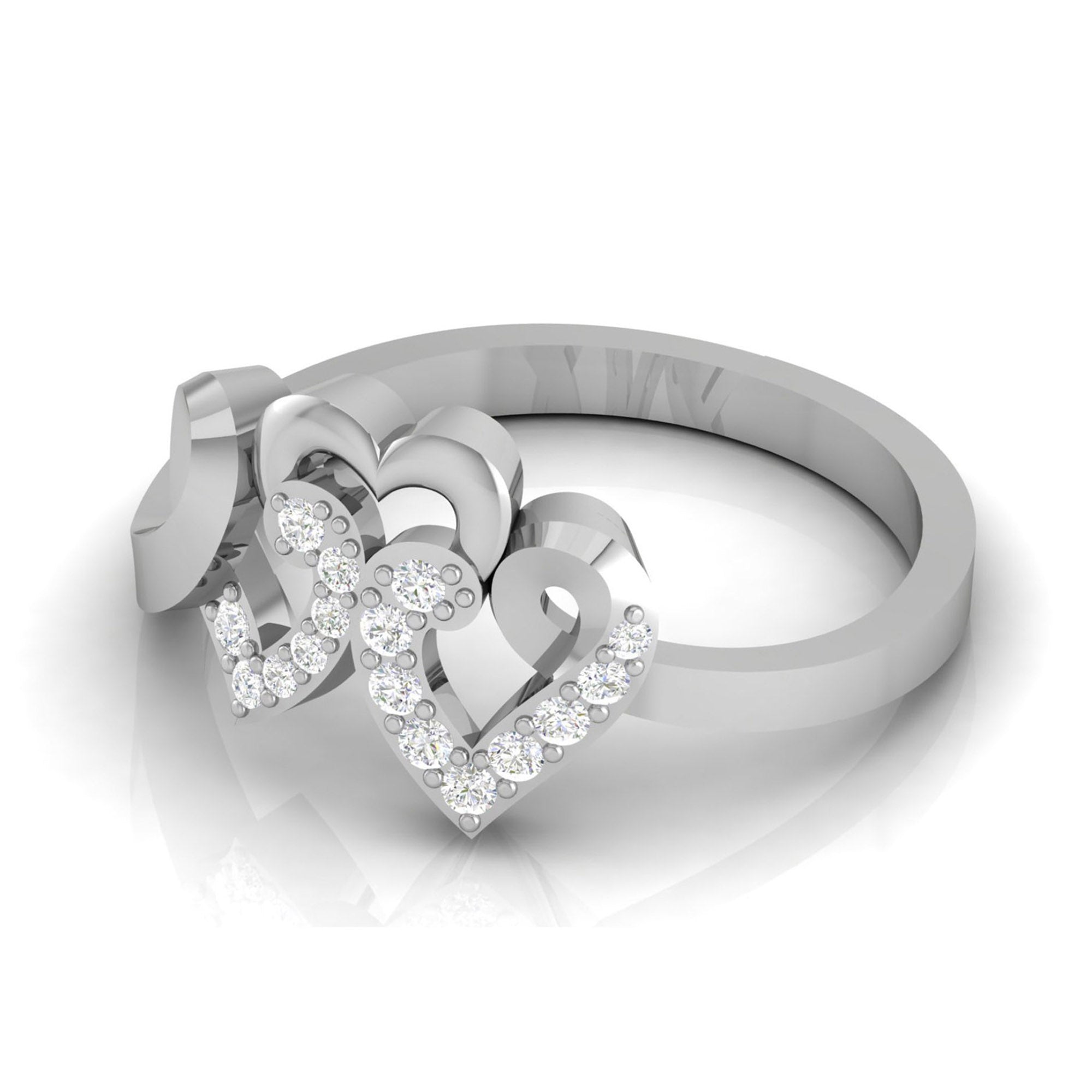 Sterling Silver Triple Heart Ring