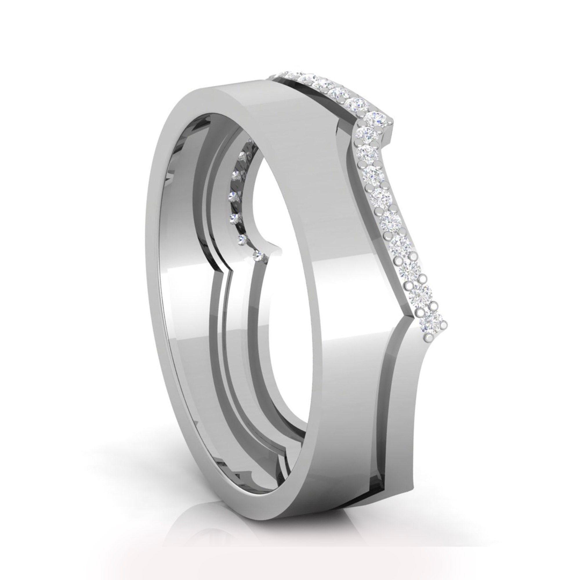 King Queen Couple Rings in Sterling Silver